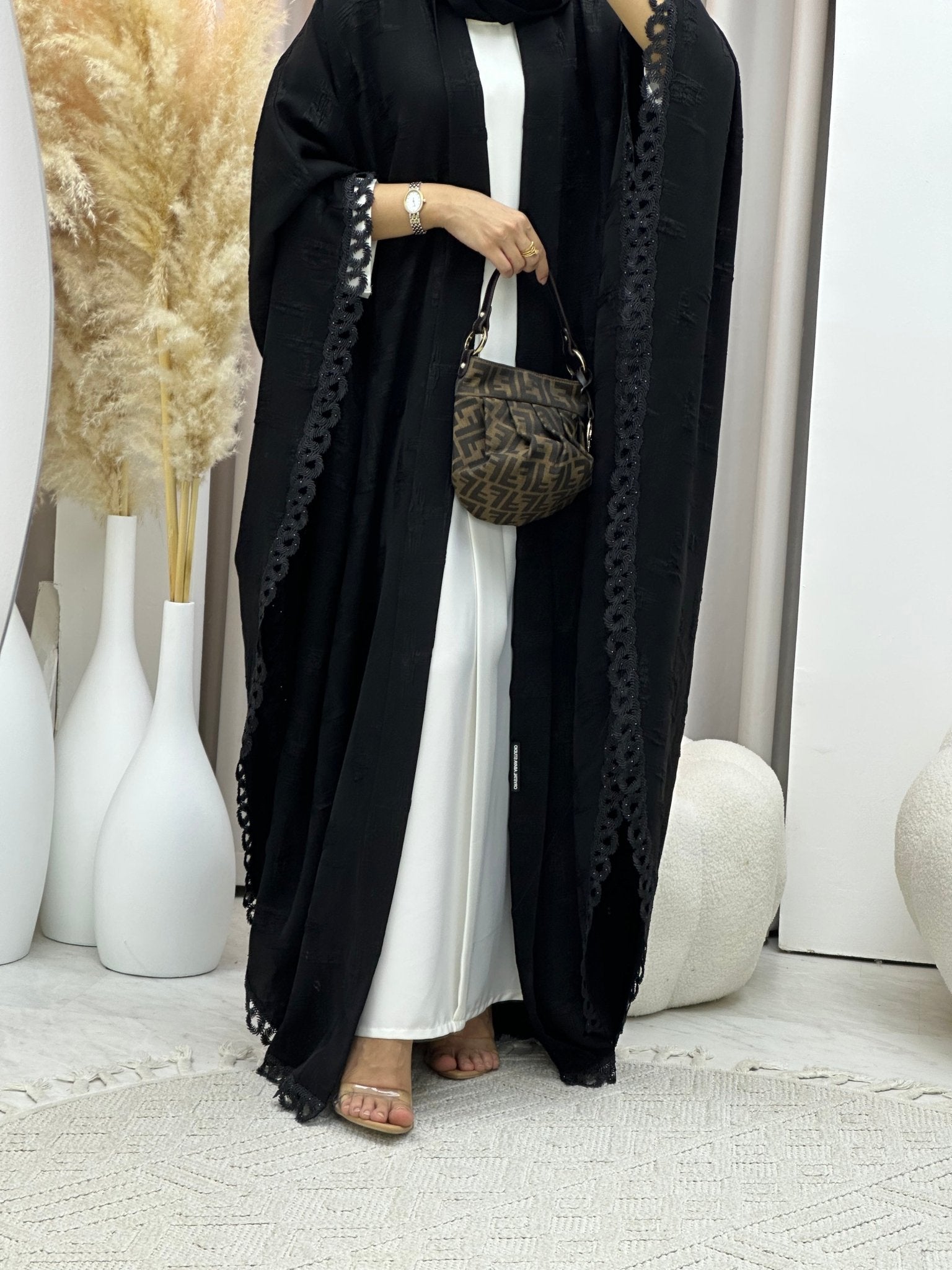 C 0577 Black Bisht Abaya