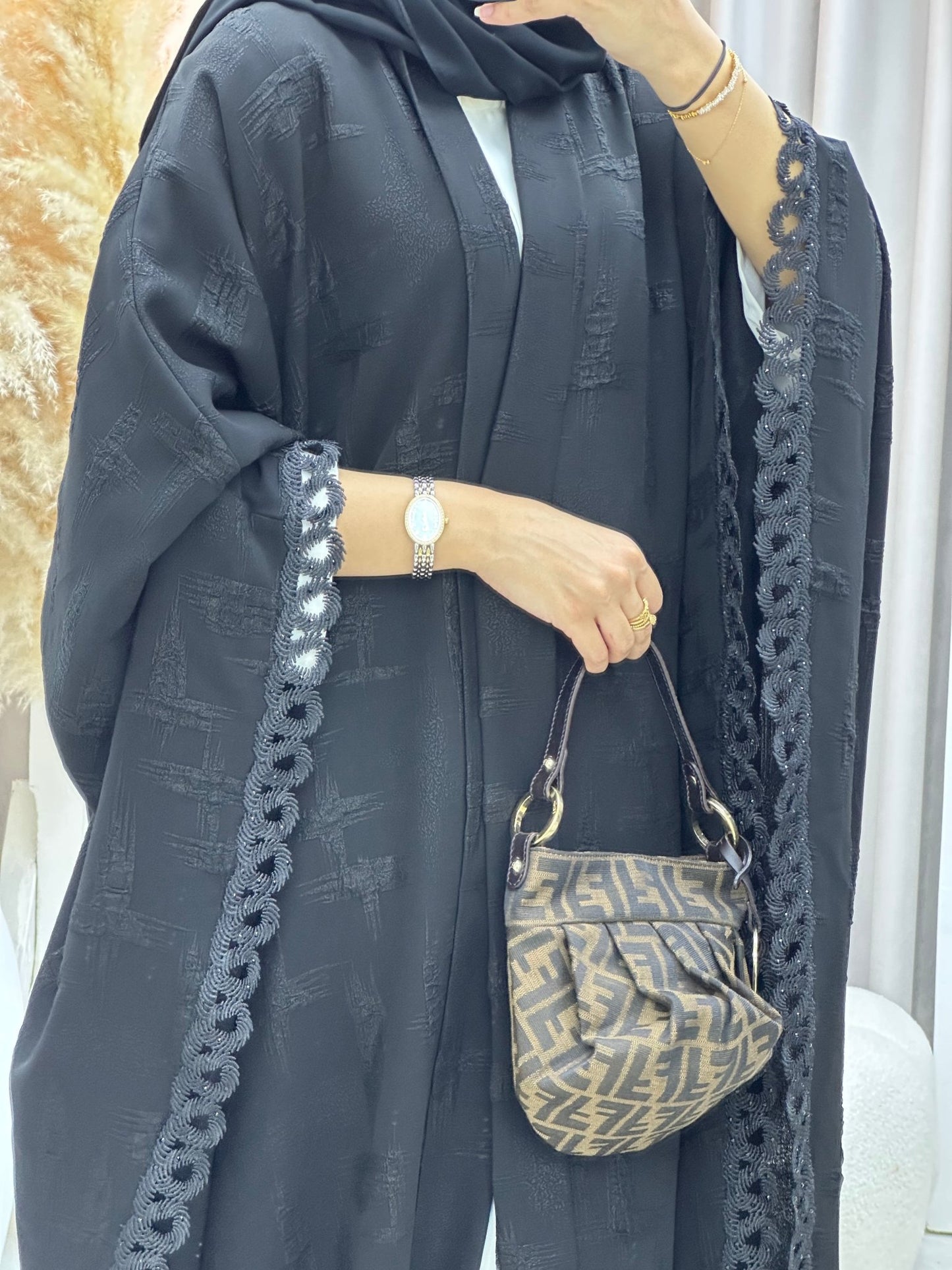 C 0577 Black Bisht Abaya