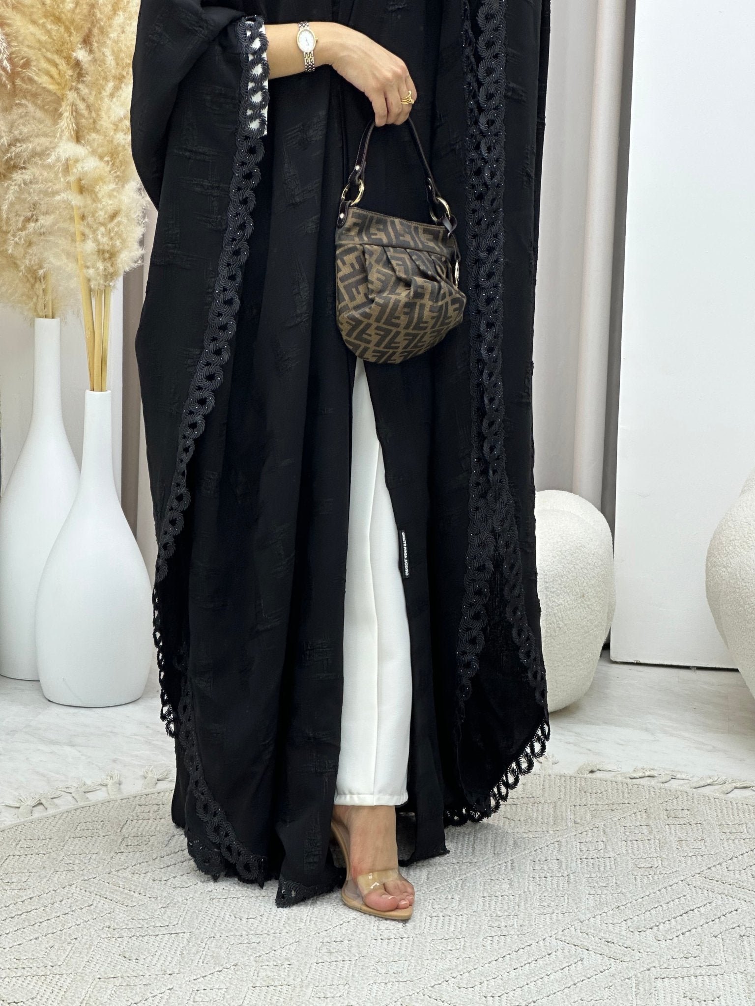 C 0577 Black Bisht Abaya