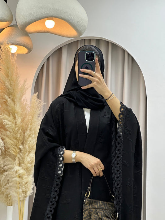 C 0577 Black Bisht Abaya