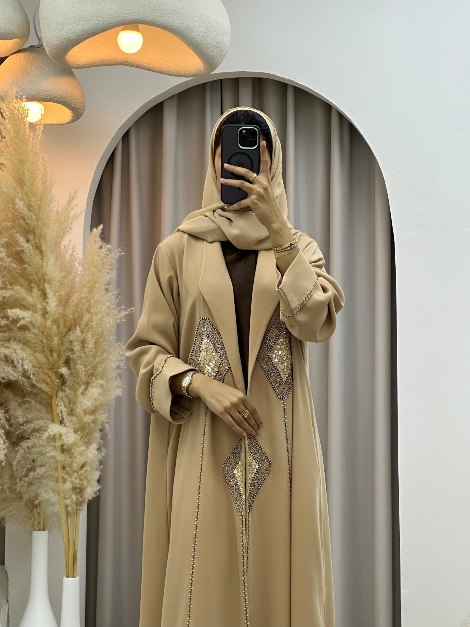 C 0581 Beige Work Abaya