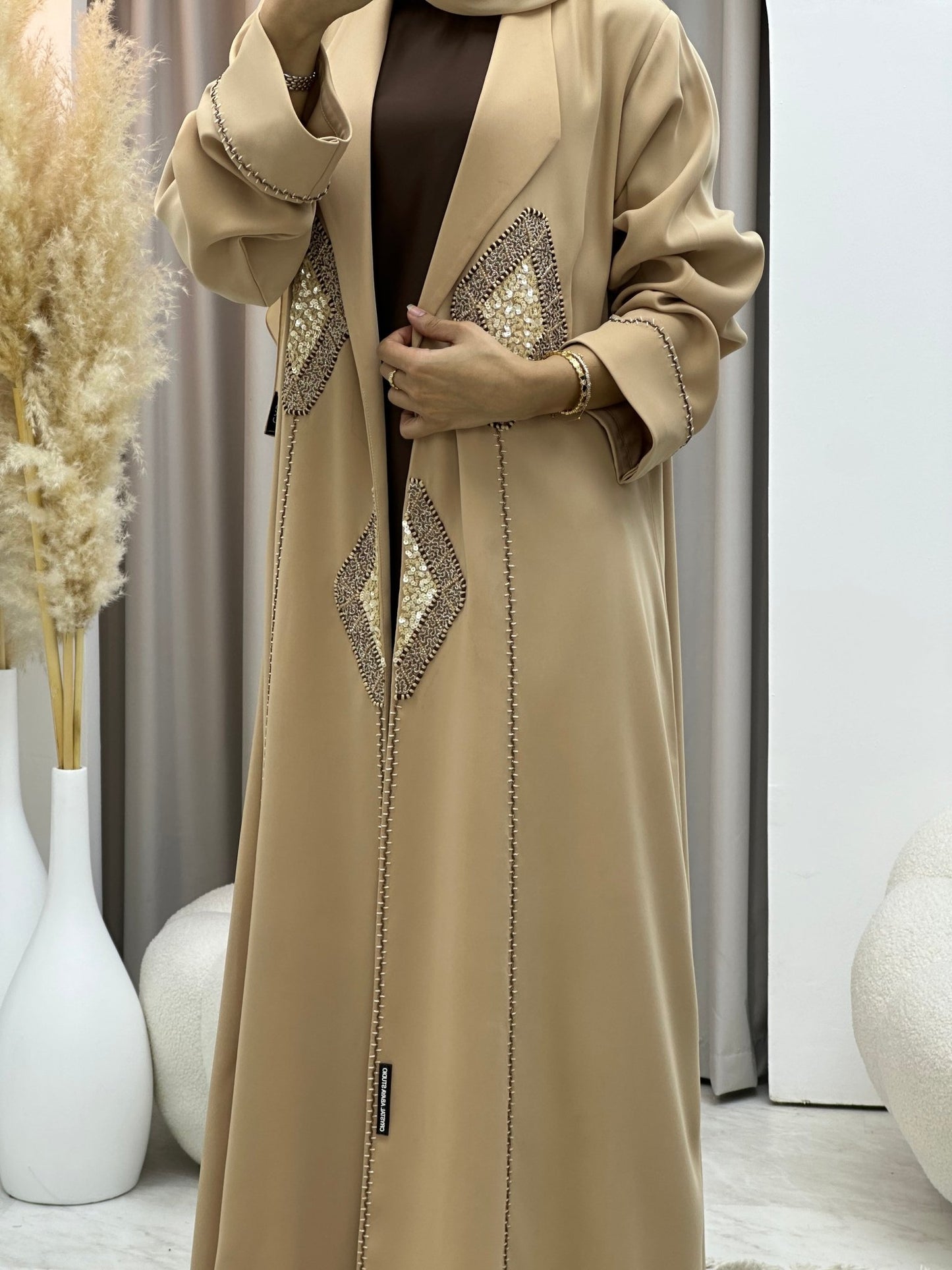 C 0581 Beige Work Abaya