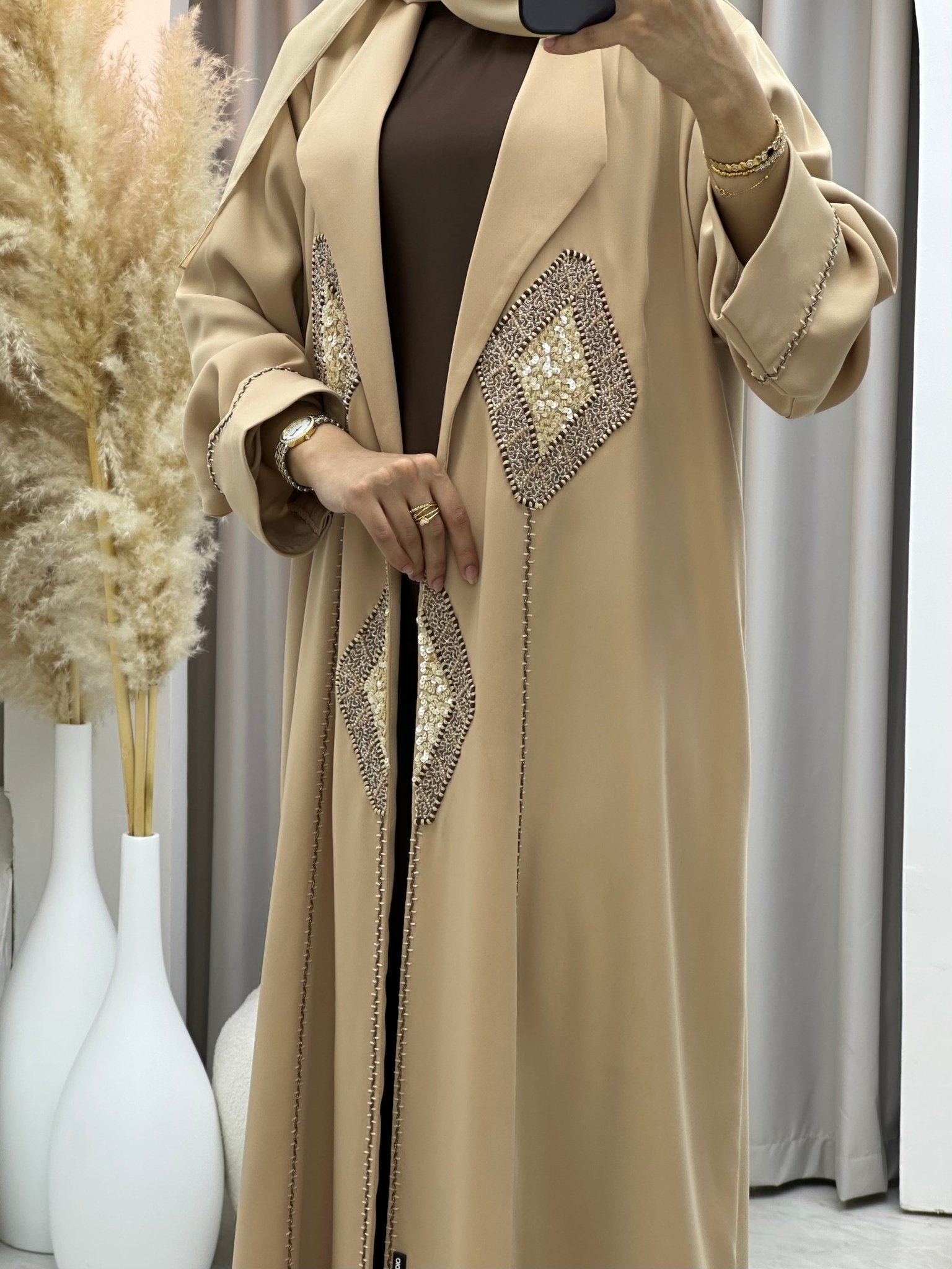 C 0581 Beige Work Abaya