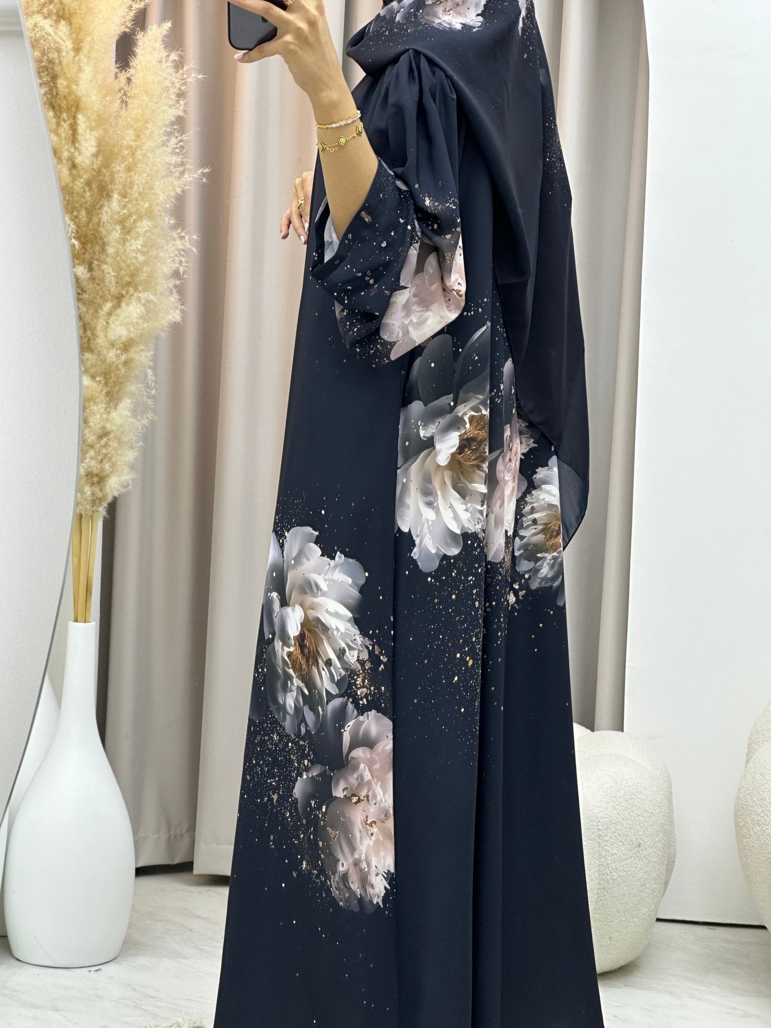 C 0585 Gold Printed Abaya