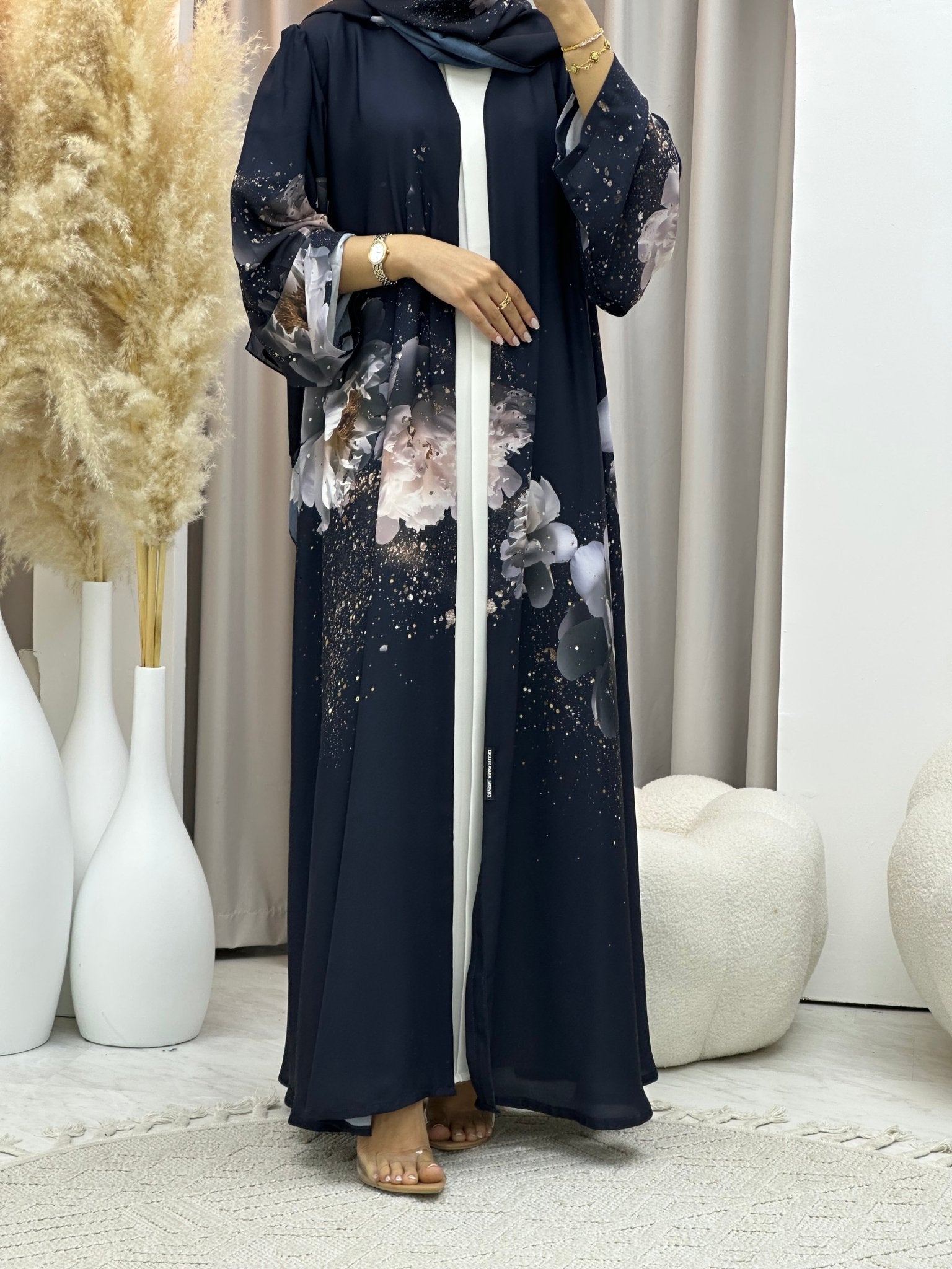 C 0585 Gold Printed Abaya