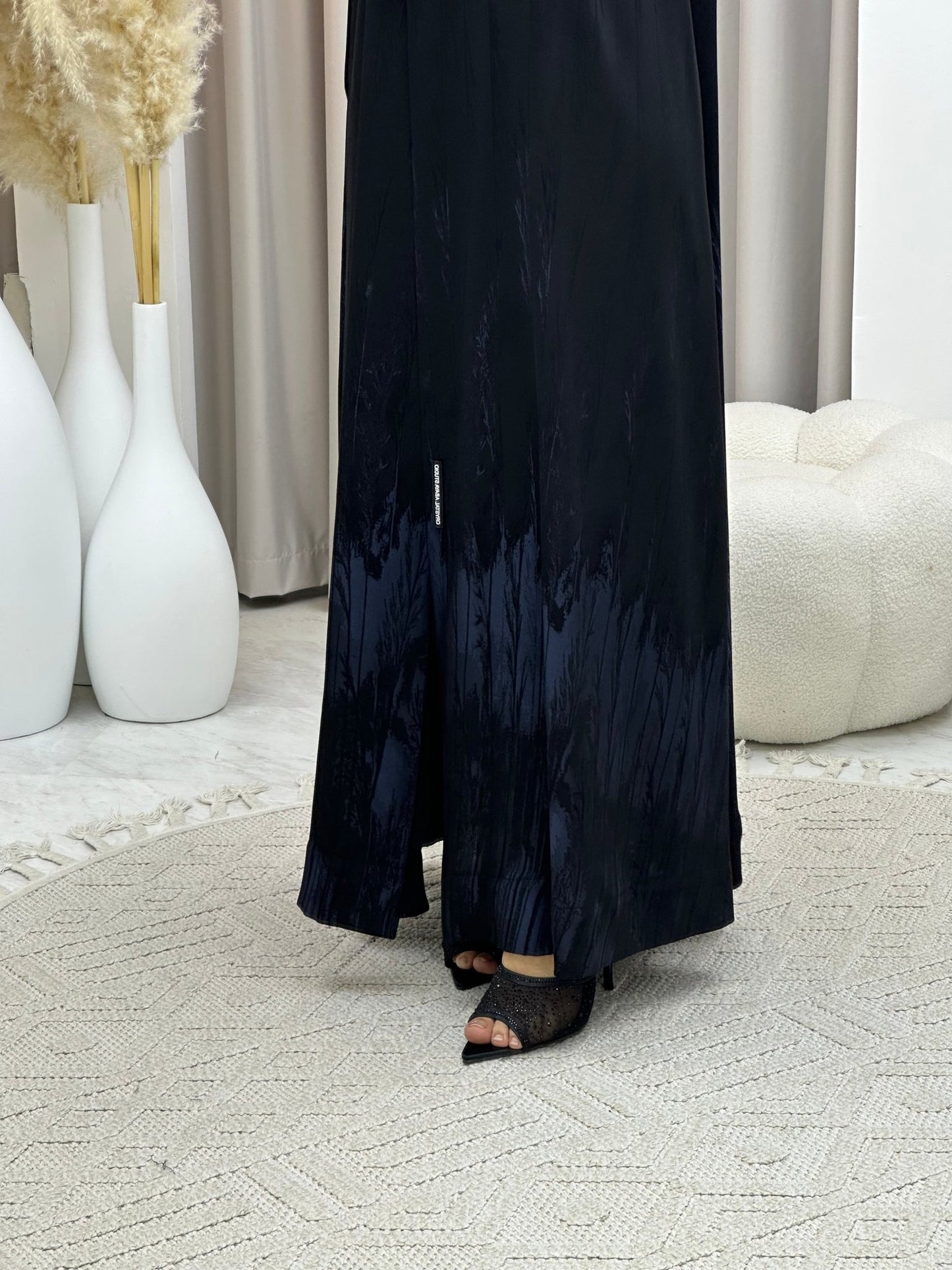 C 0590 - 01 Blue Black Coat Abaya