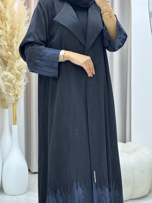 C 0590 - 01 Blue Black Coat Abaya