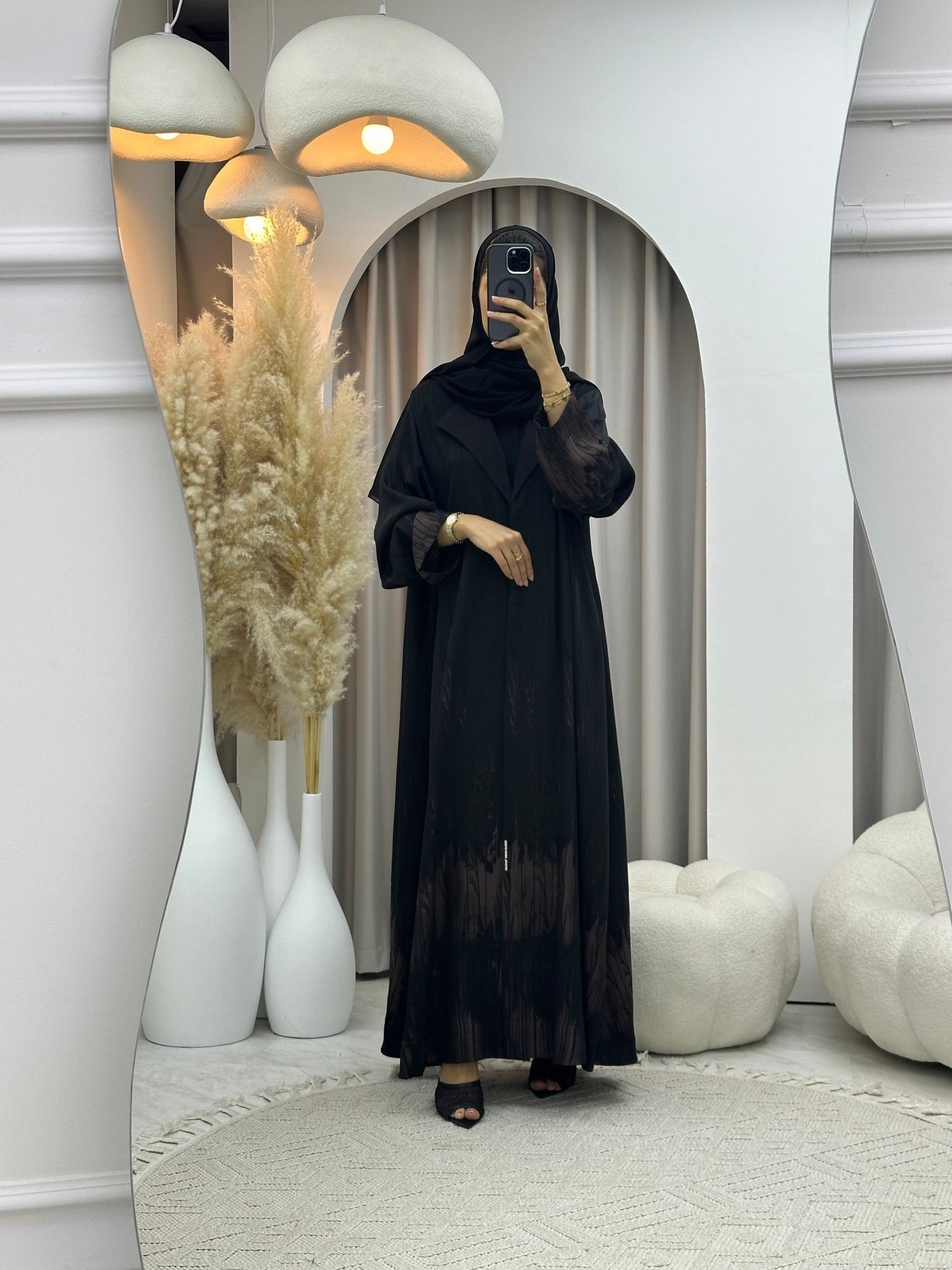 C 0590 - 03 Gold Black Coat Abaya