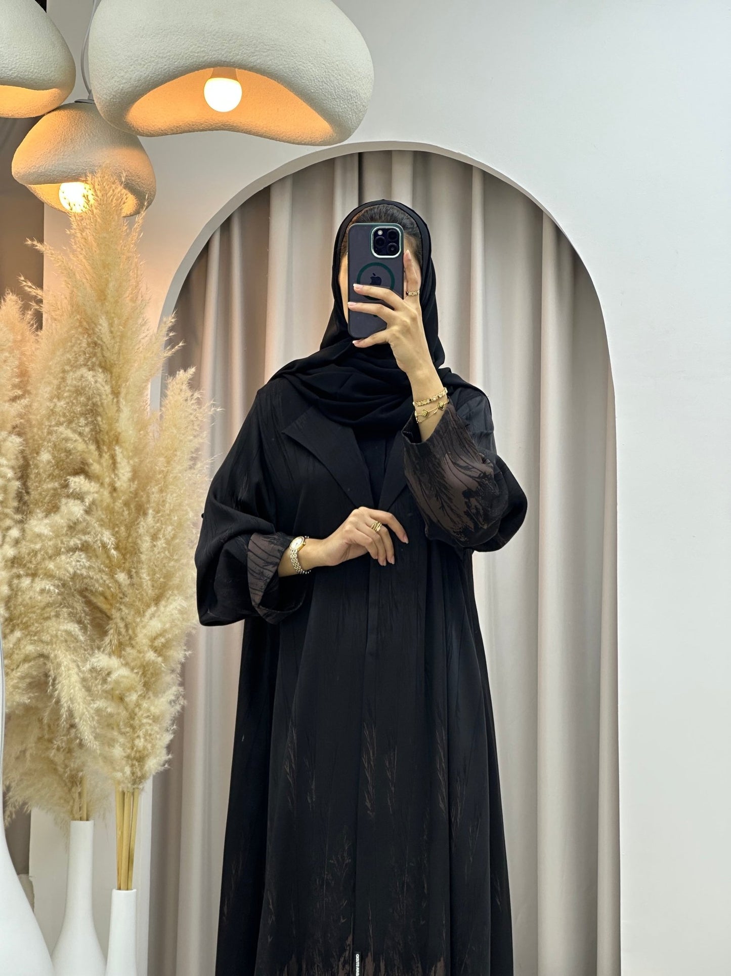 C 0590 - 03 Gold Black Coat Abaya