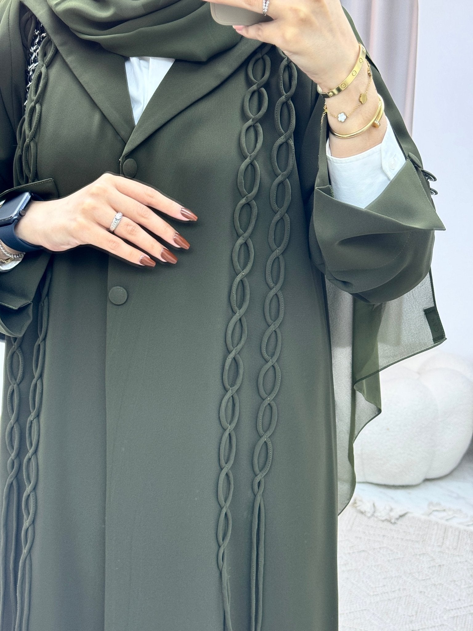 C 0593 Olive Coat Abaya