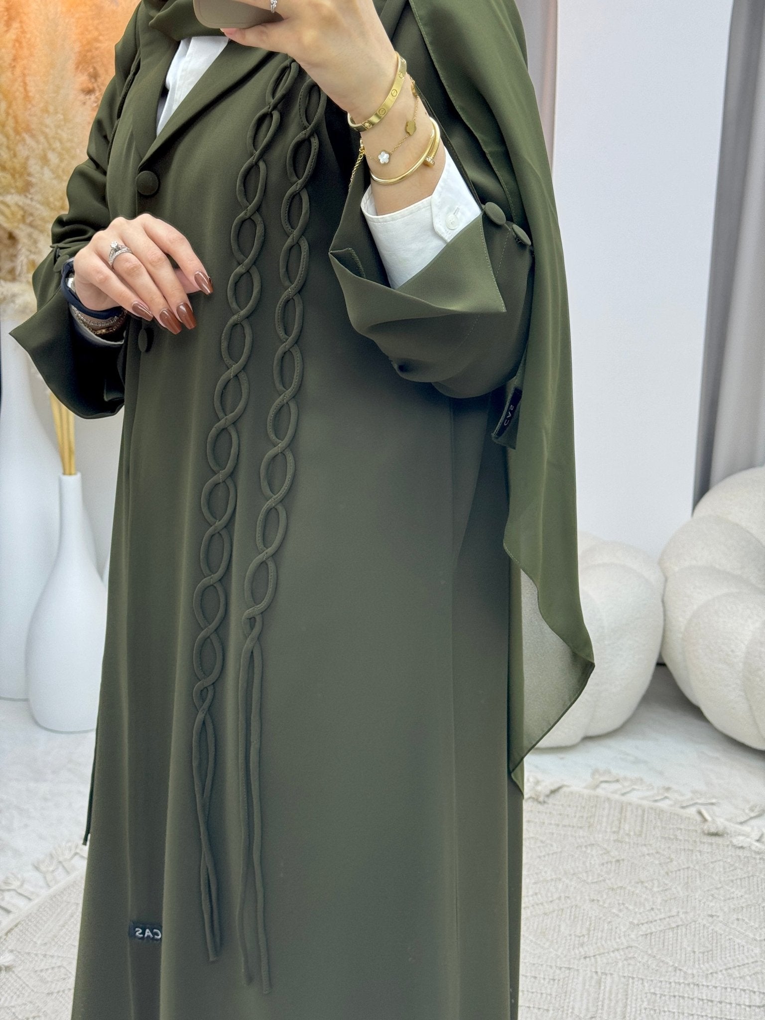 C 0593 Olive Coat Abaya