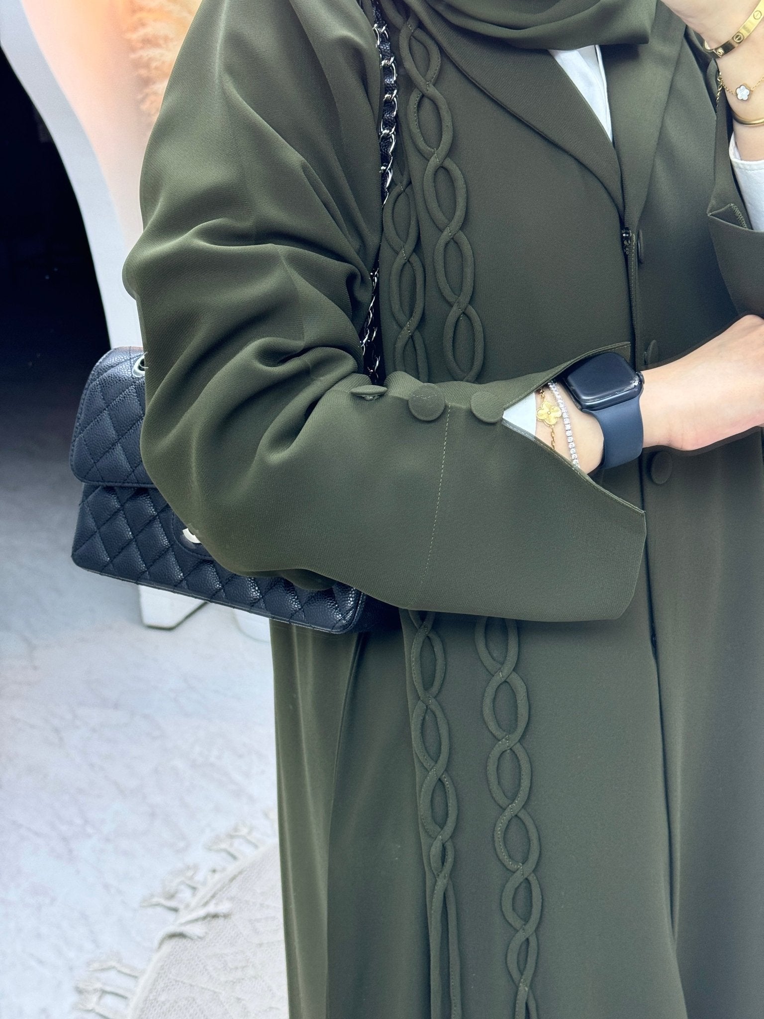 C 0593 Olive Coat Abaya