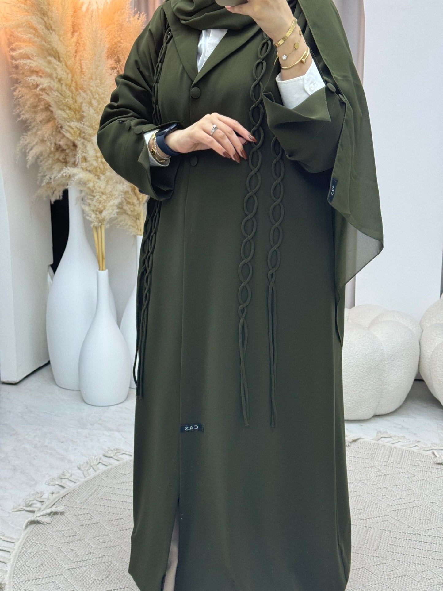 C 0593 Olive Coat Abaya