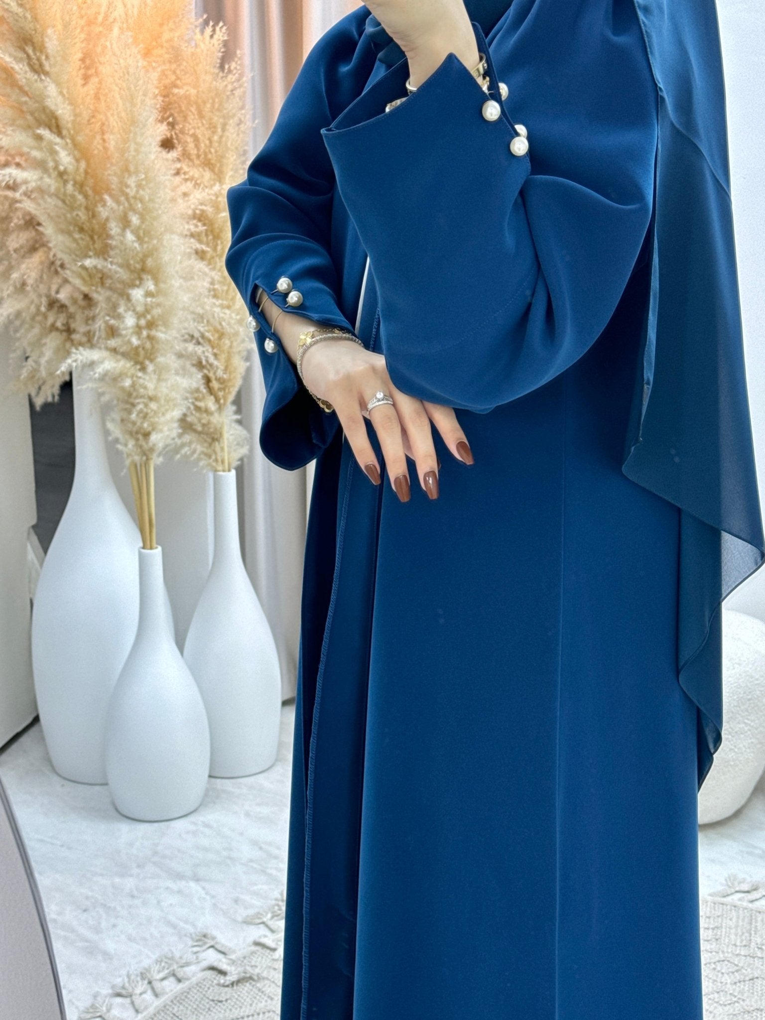 C 0594 Teal Pearl Abaya