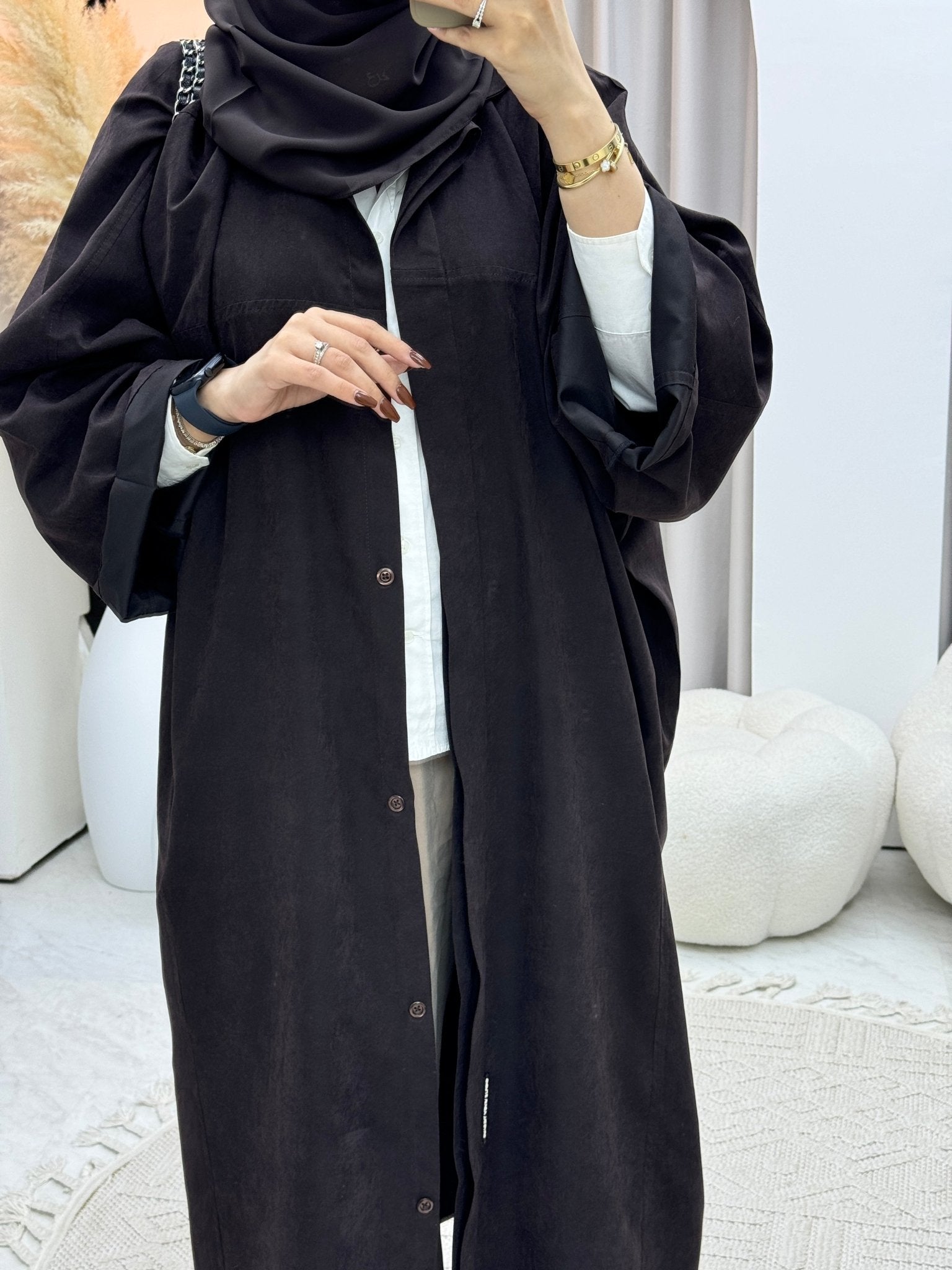 C 0595 Brown Oversized Abaya