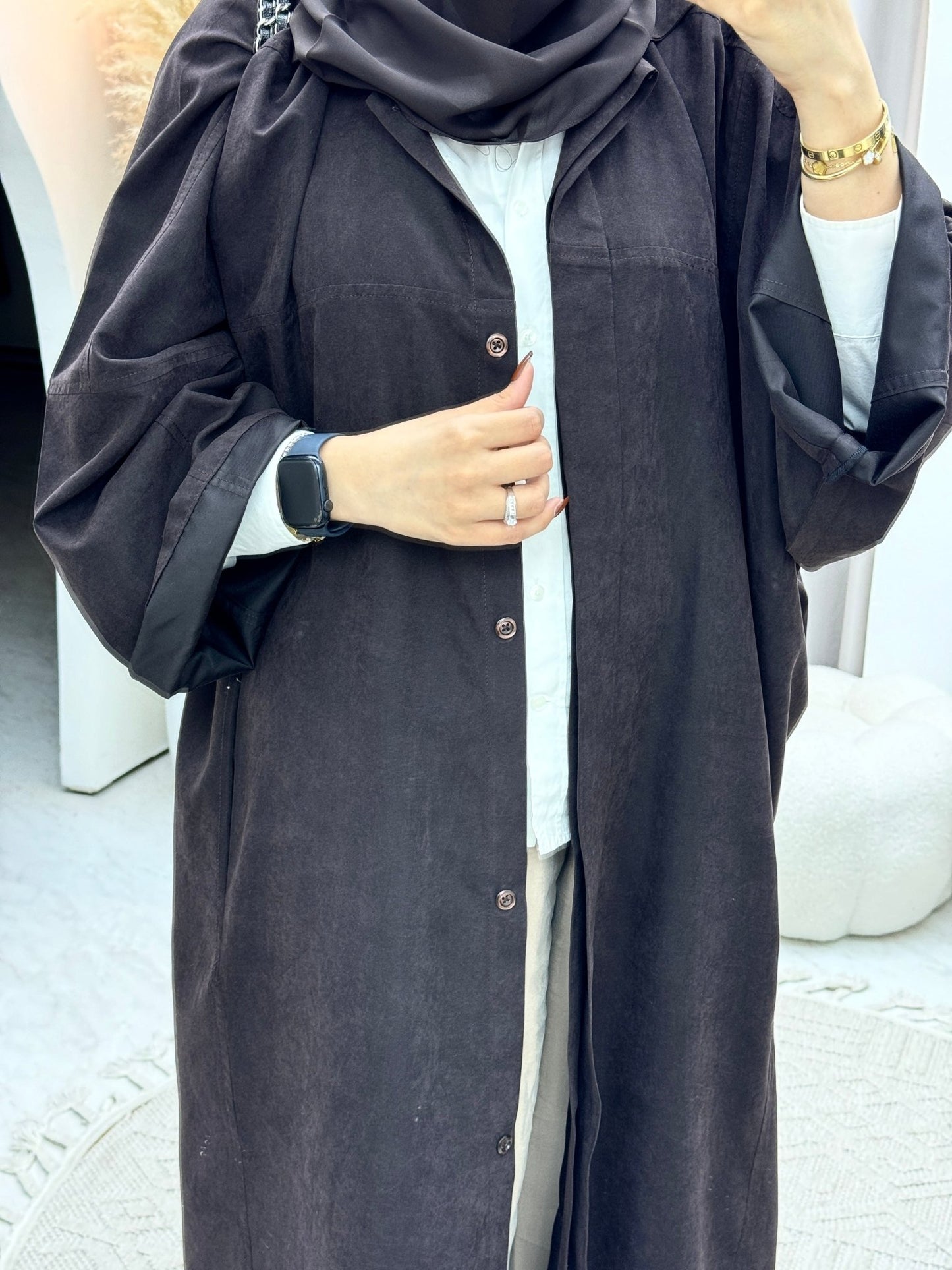 C 0595 Brown Oversized Abaya