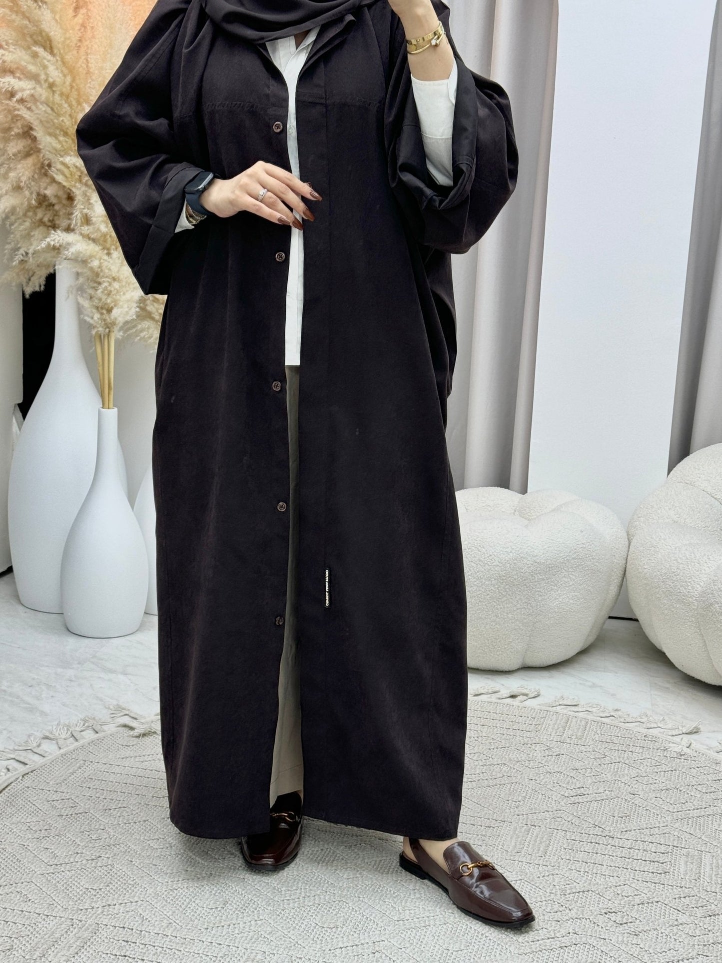 C 0595 Brown Oversized Abaya