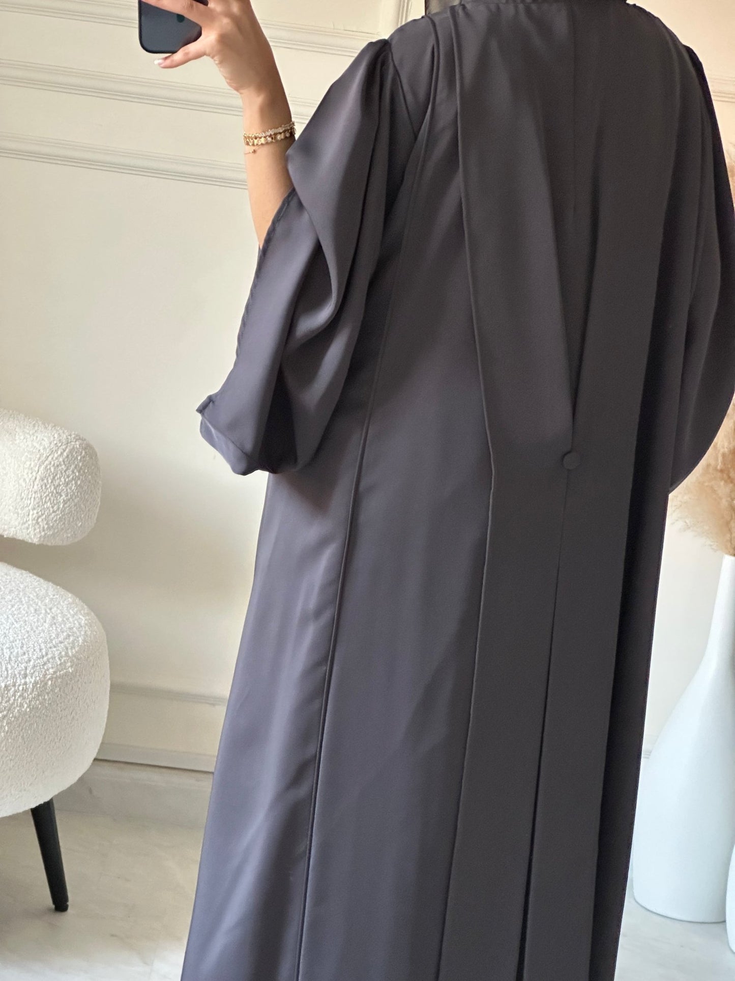 C 0604 - 01 Grey Nada Abaya