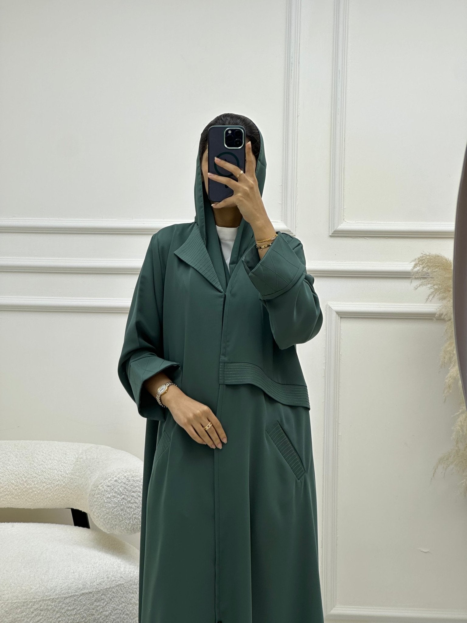 C 0606 Green Coat Abaya