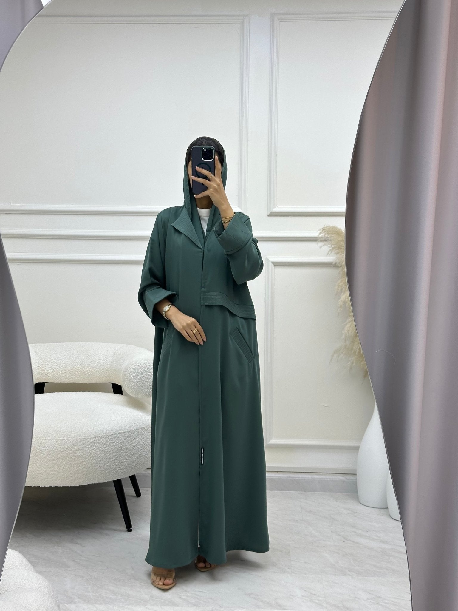 C 0606 Green Coat Abaya