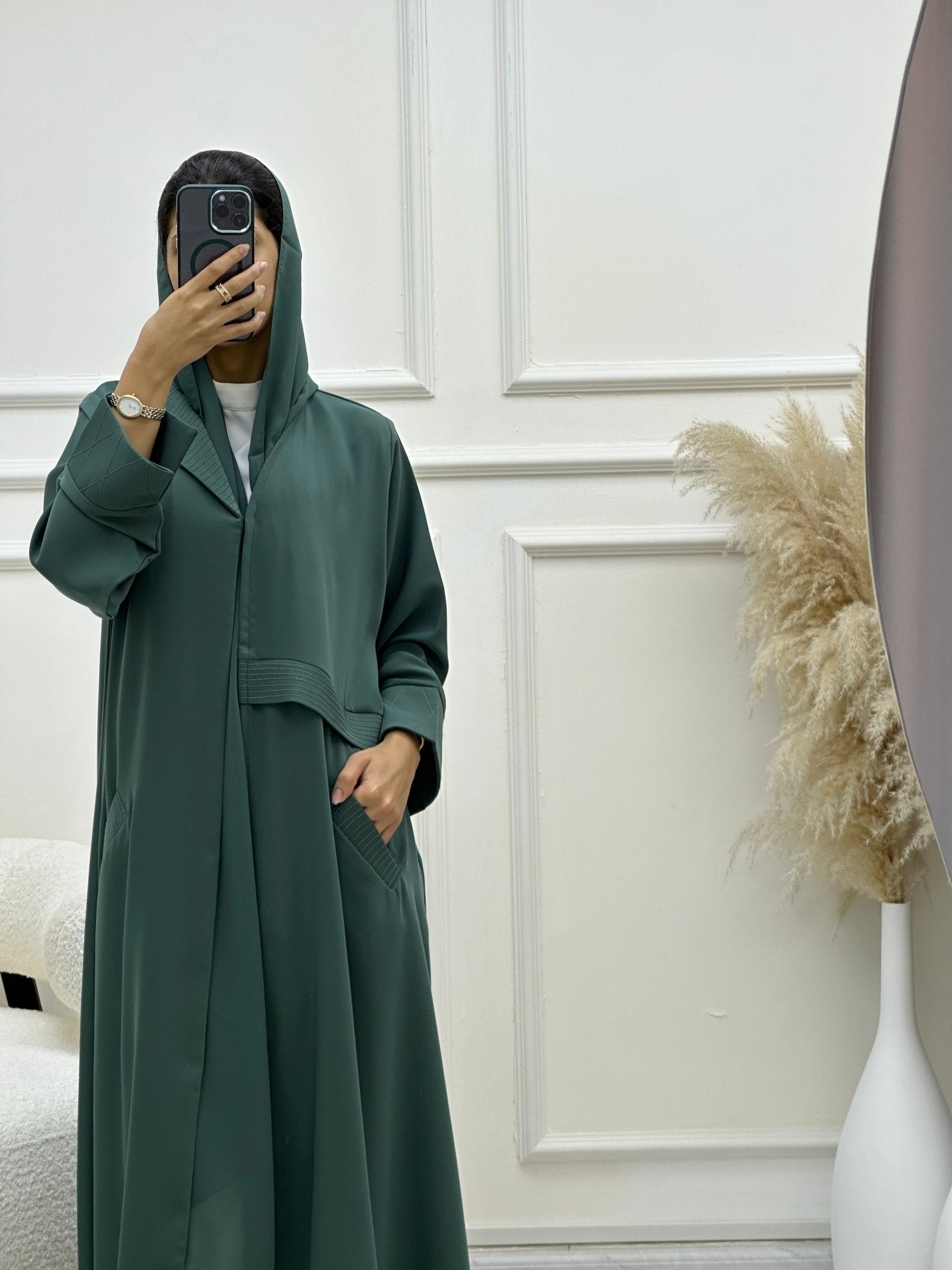 C 0606 Green Coat Abaya