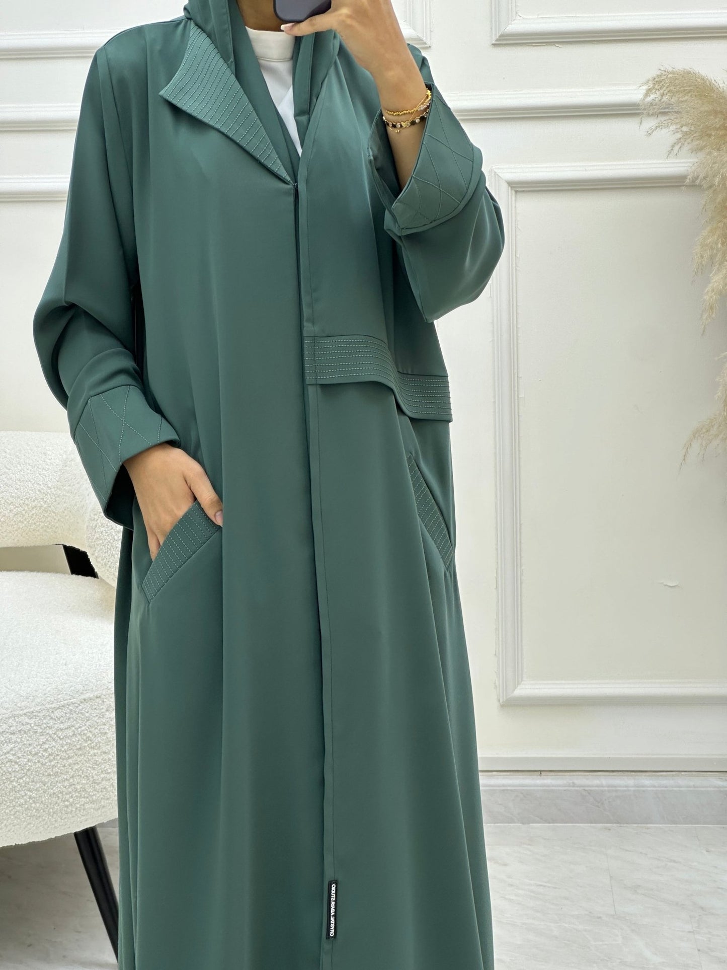 C 0606 Green Coat Abaya