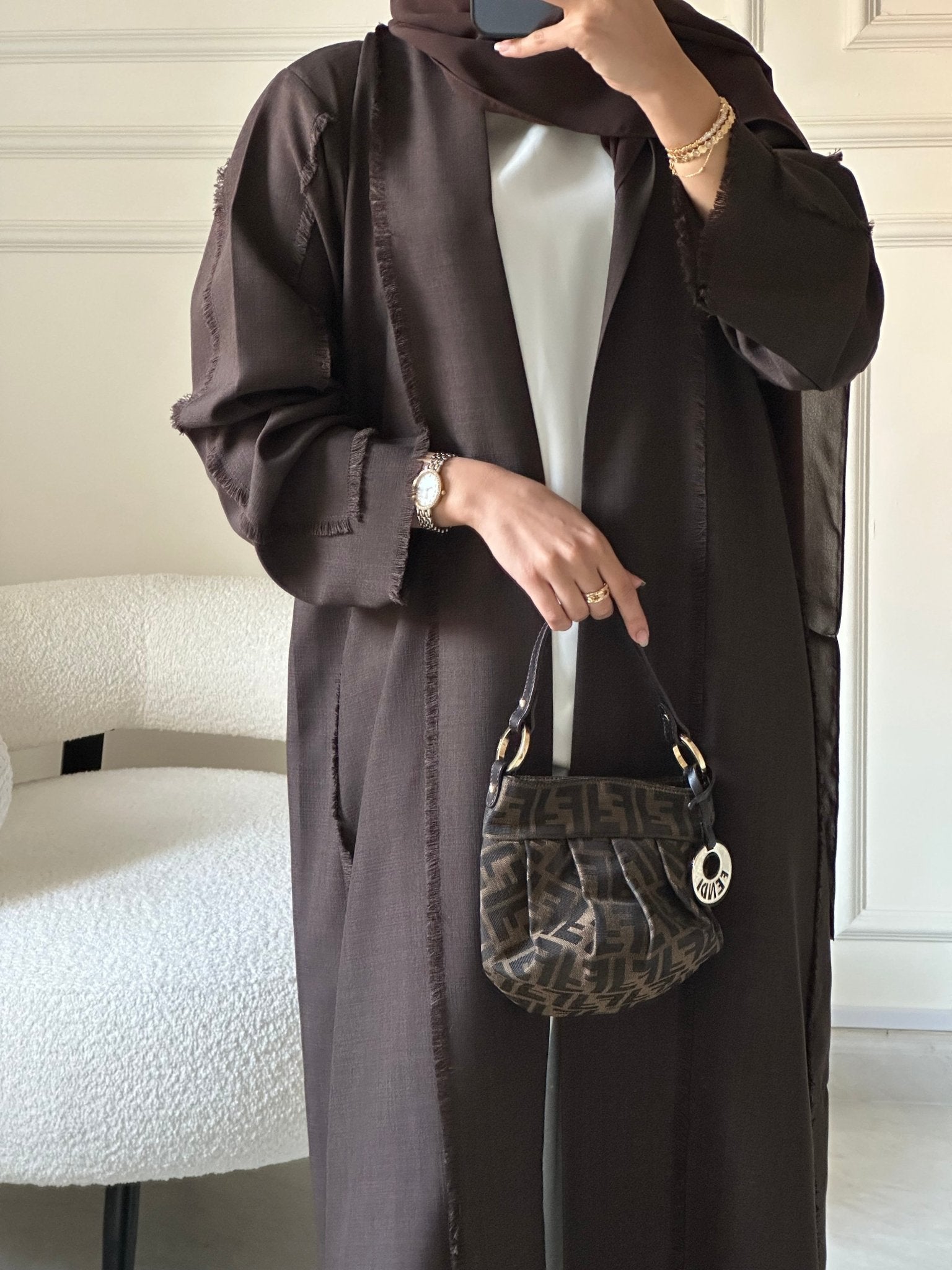 C 0609 Dark Brown Abaya