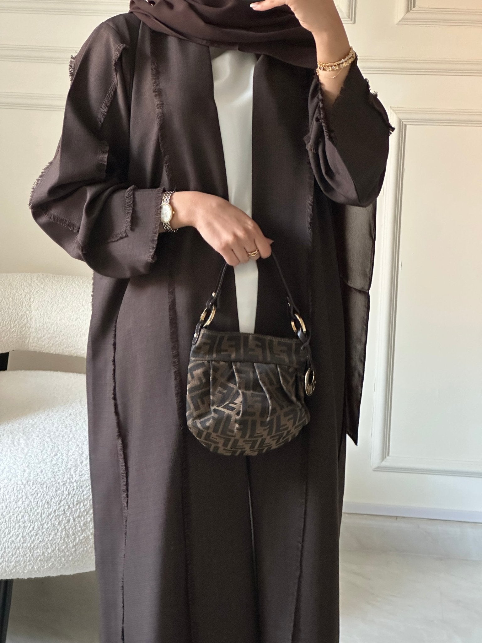 C 0609 Dark Brown Abaya