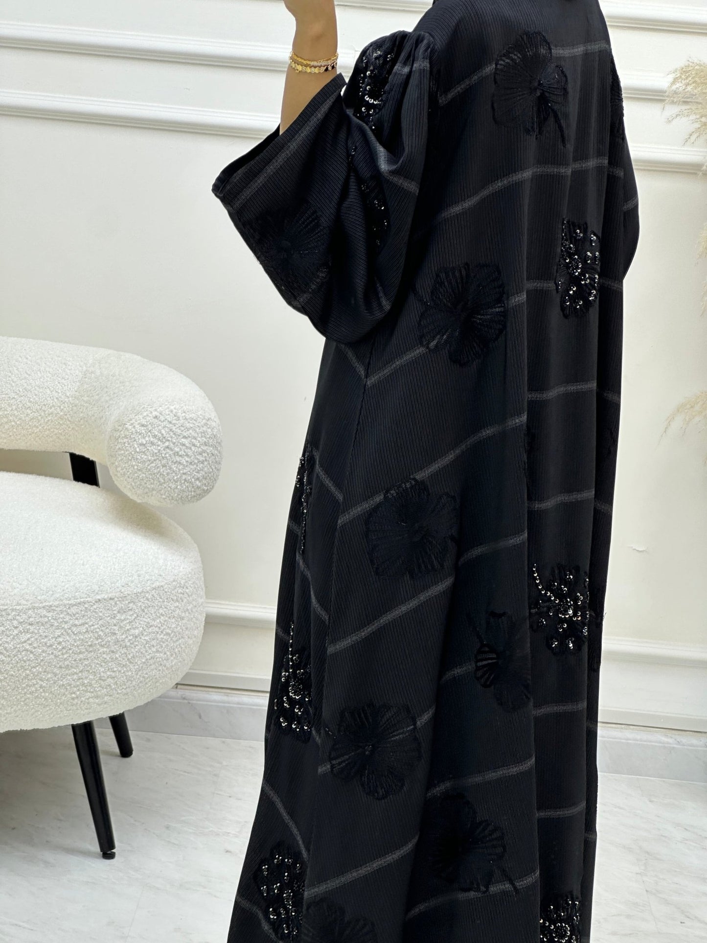 C 0616 Beaded Black Abaya