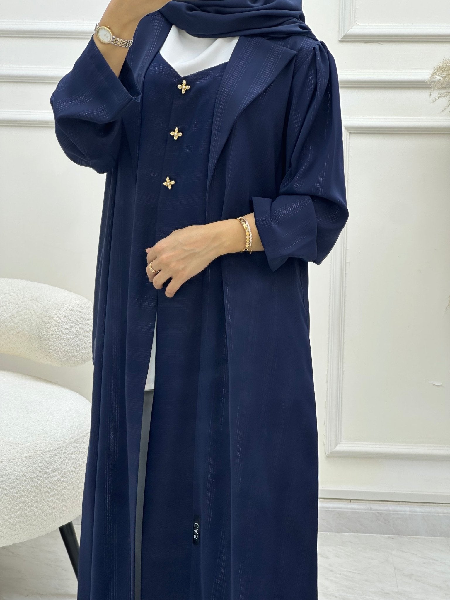 C 0629 Navy Blue Coat Abaya