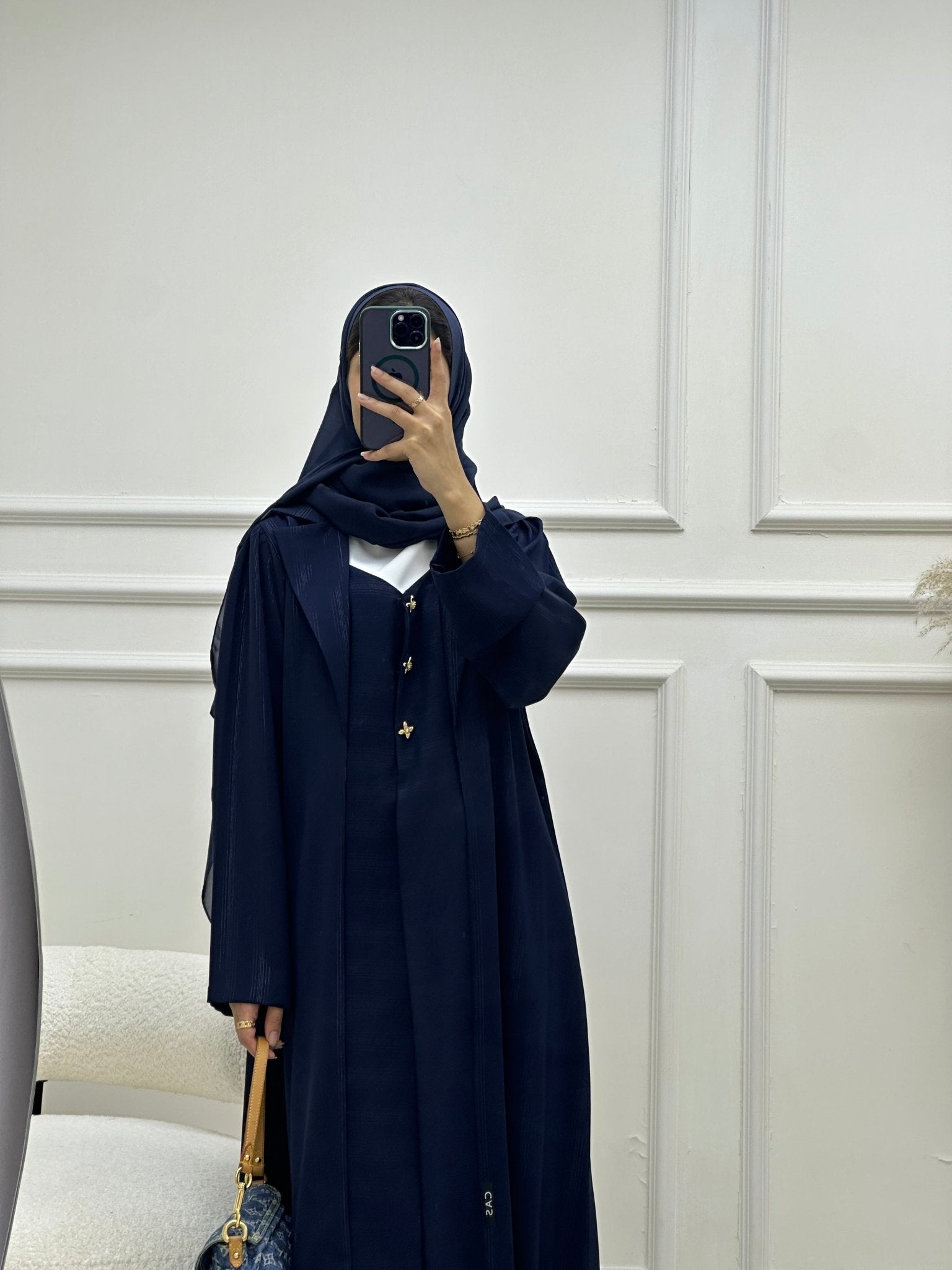 C 0629 Navy Blue Coat Abaya