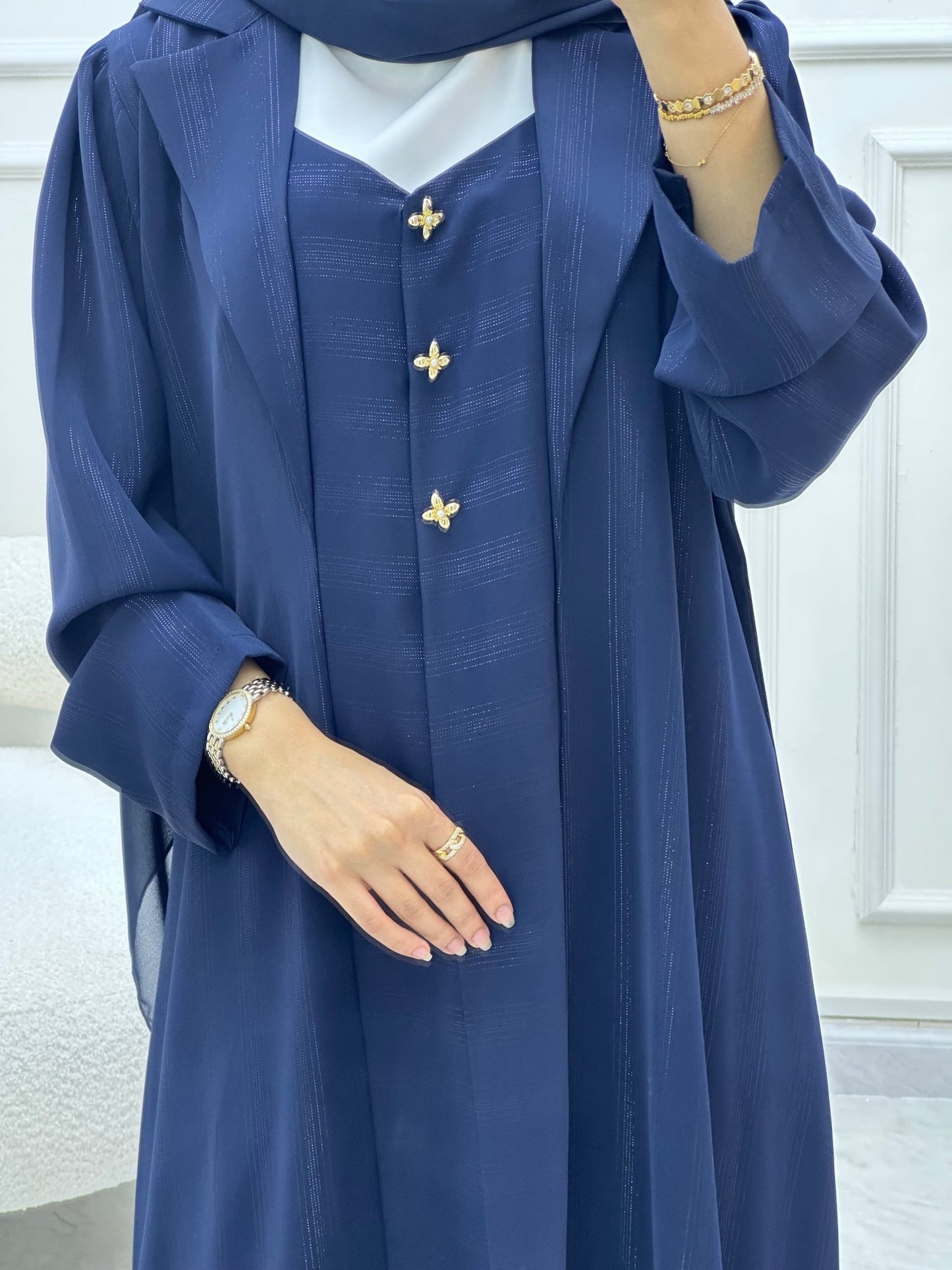 C 0629 Navy Blue Coat Abaya