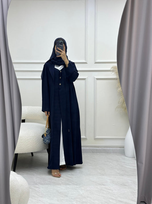 C 0629 Navy Blue Coat Abaya