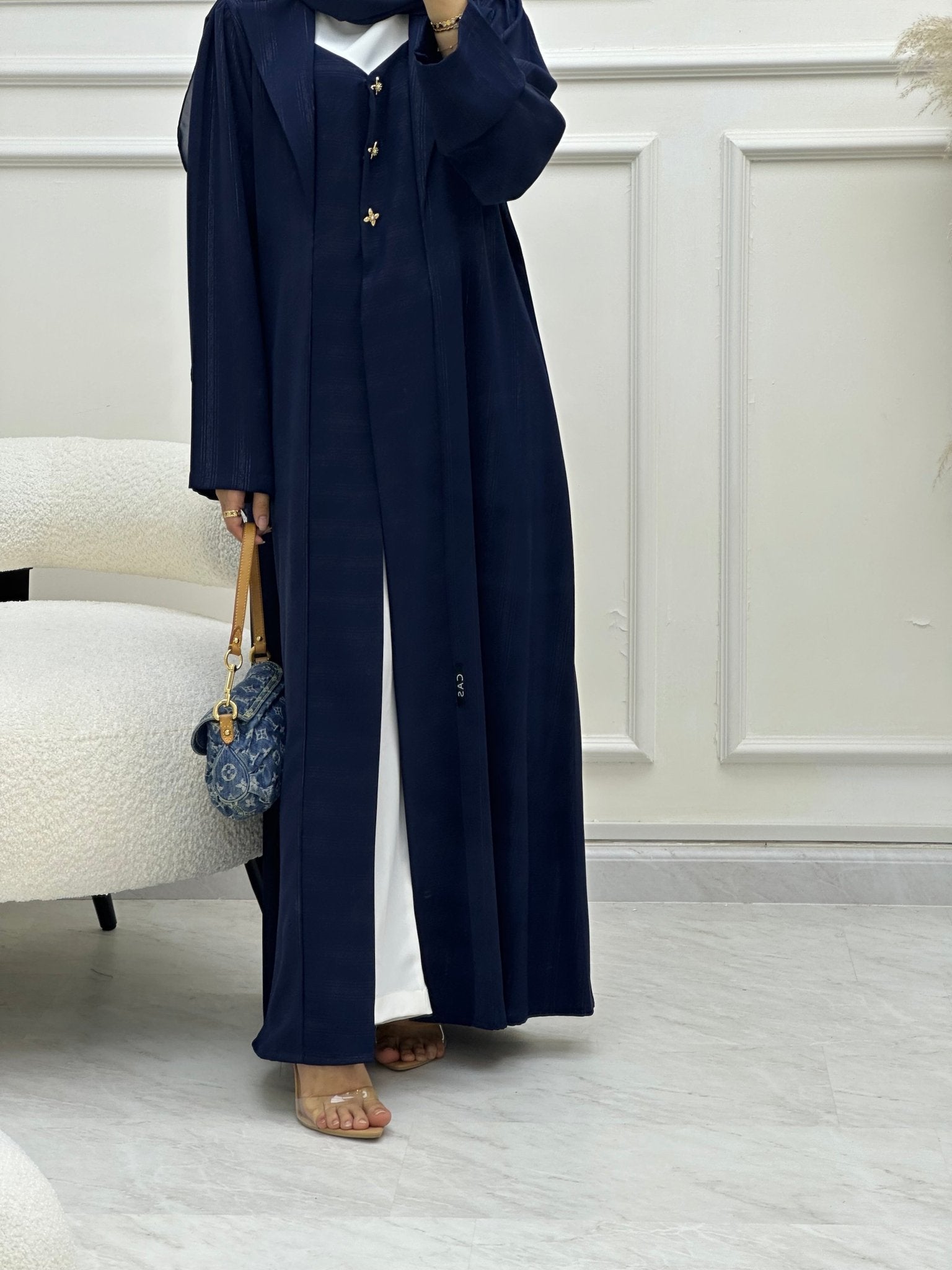 C 0629 Navy Blue Coat Abaya