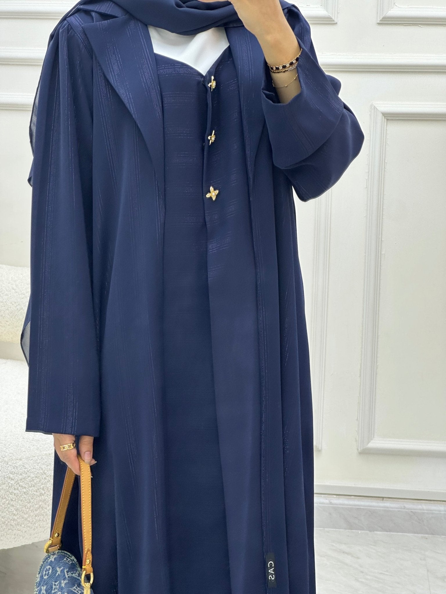 C 0629 Navy Blue Coat Abaya