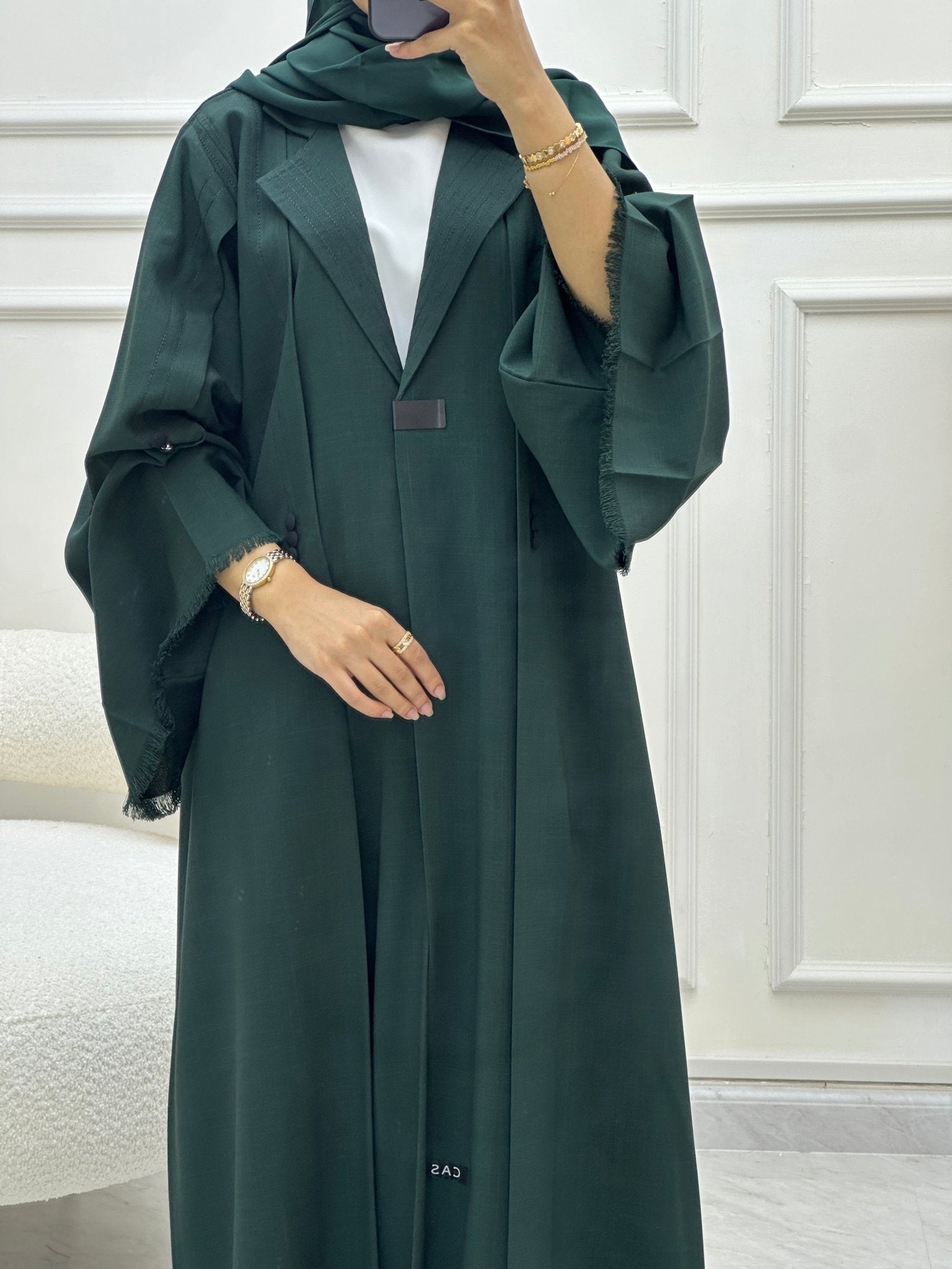 C 0631 Green Coat Abaya