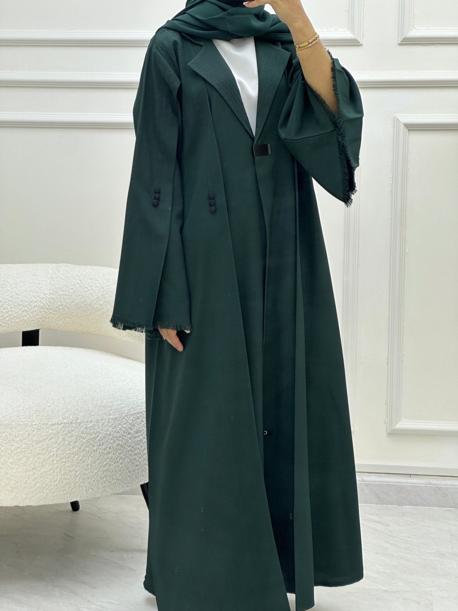 C 0631 Green Coat Abaya