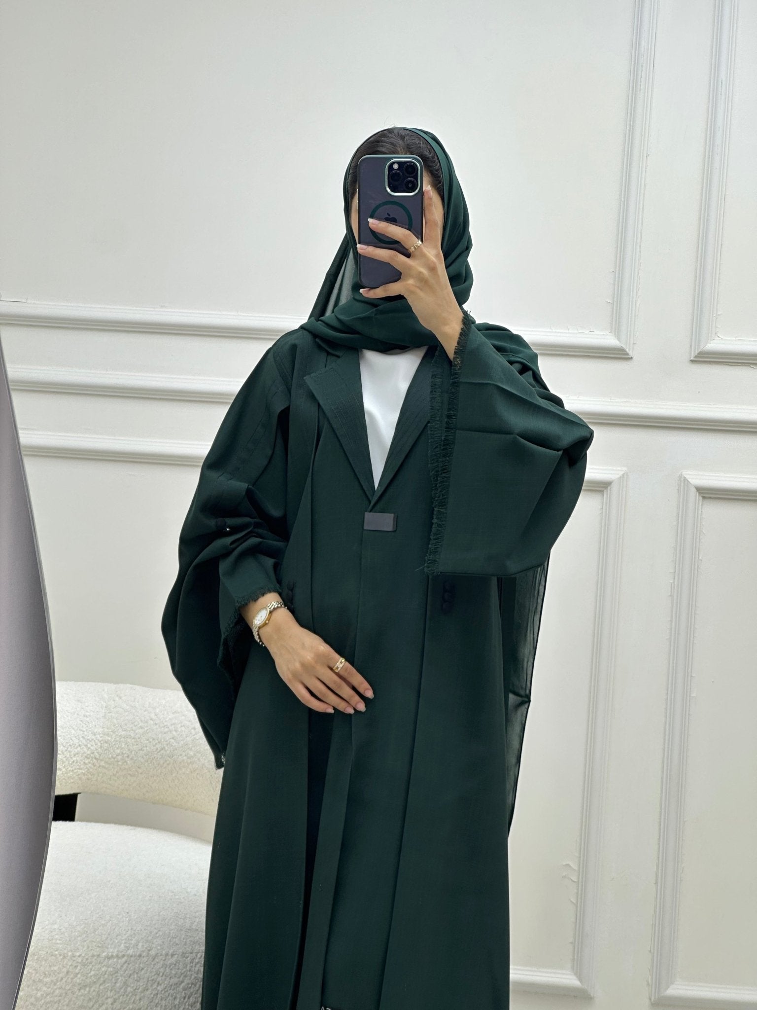 C 0631 Green Coat Abaya