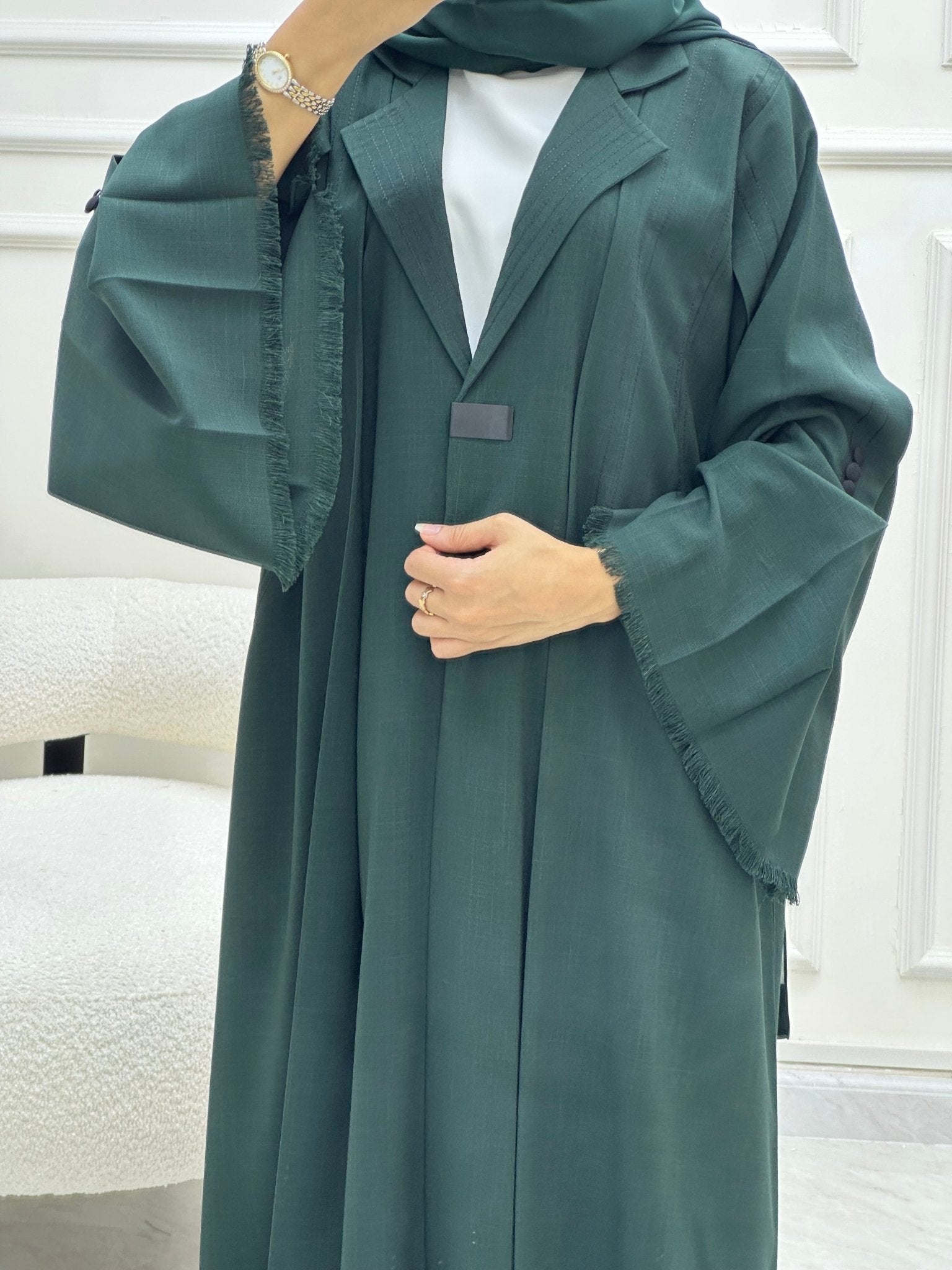 C 0631 Green Coat Abaya