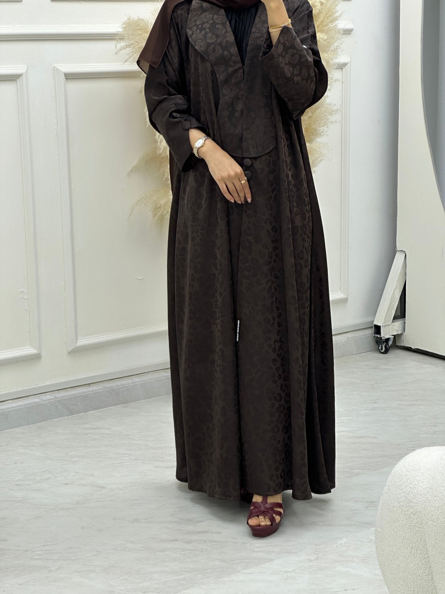 C 0635 - 02 Brown Printed Abaya