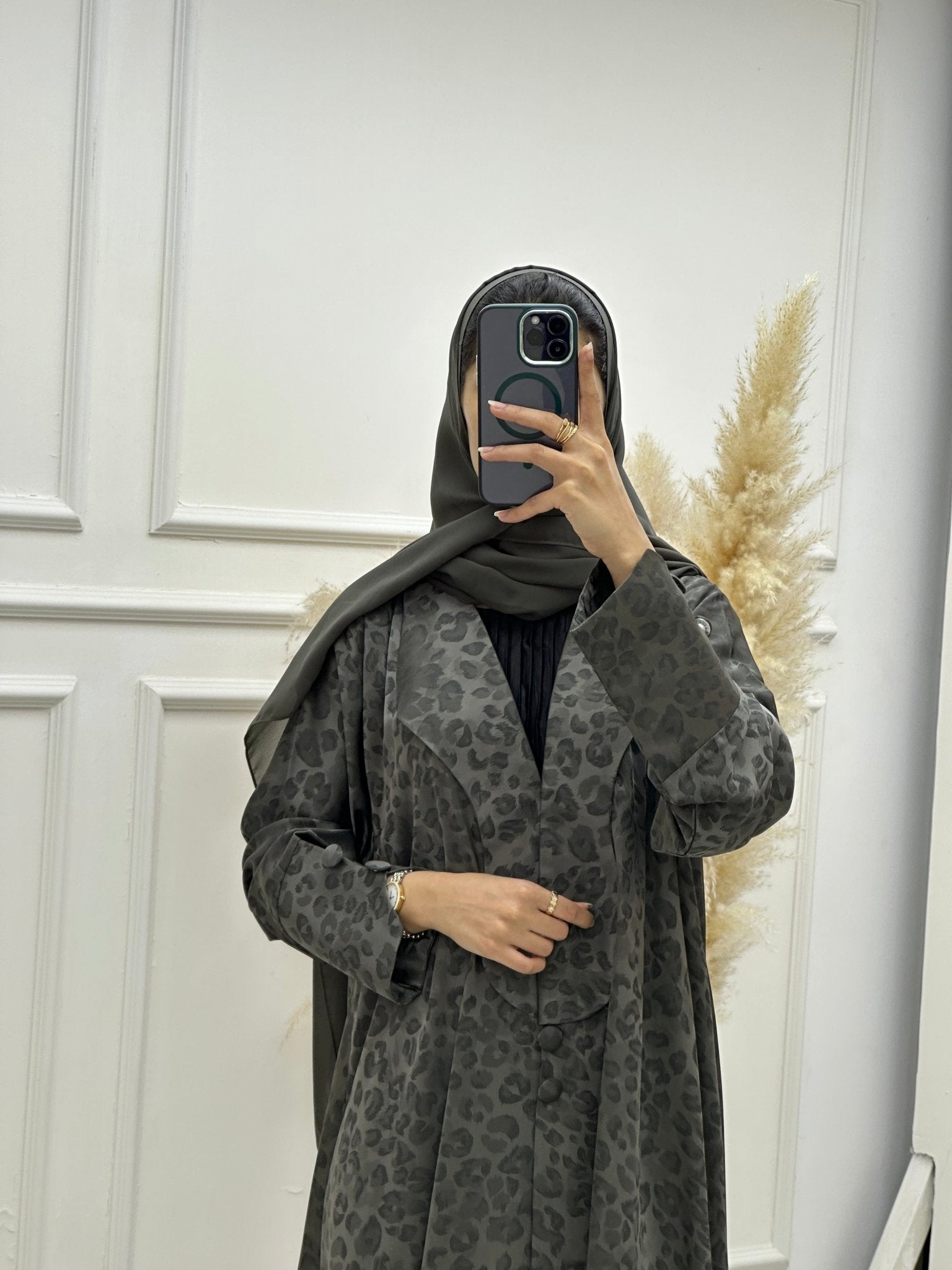 C 0635 - 06 Olive Printed Abaya