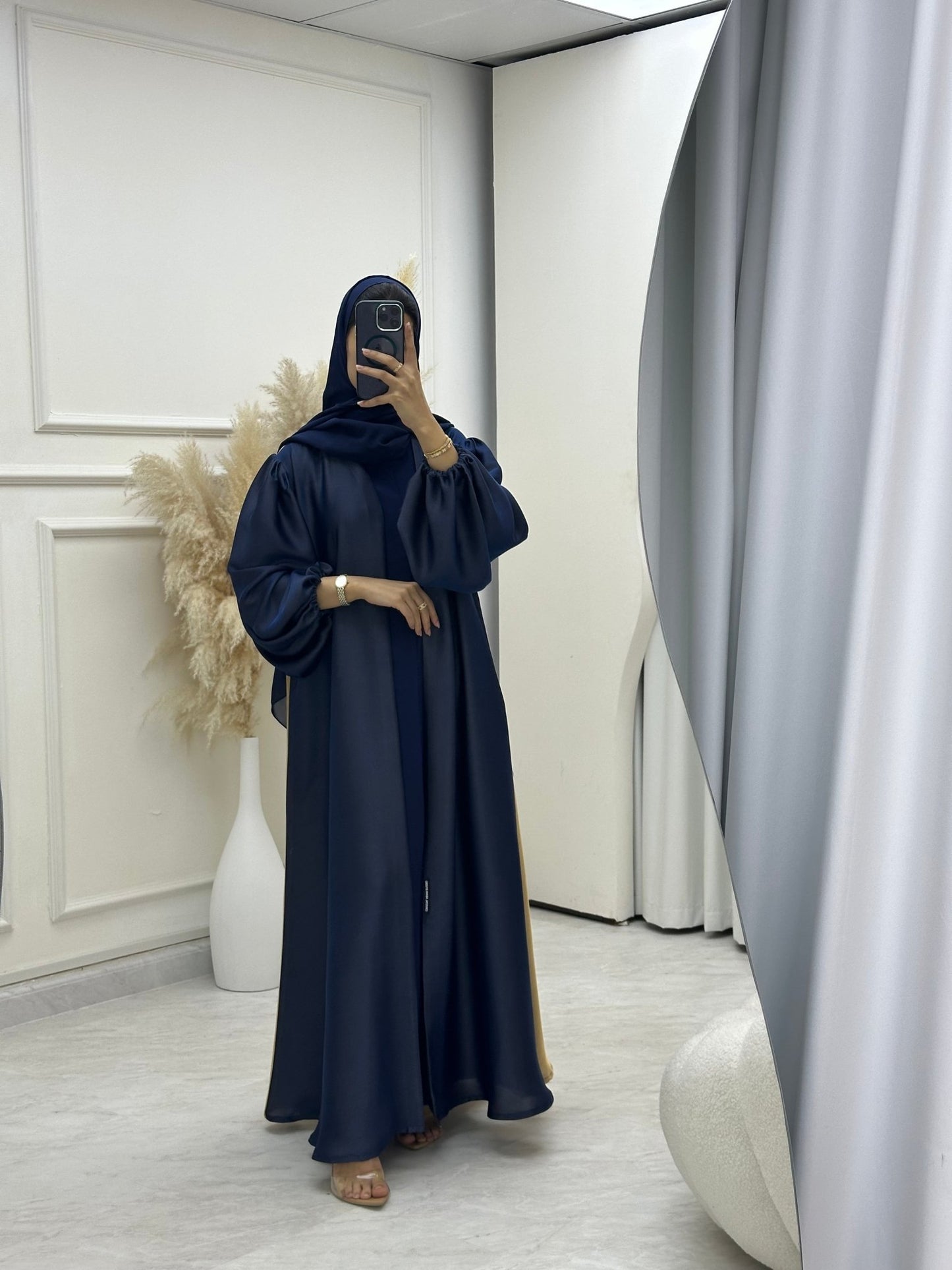 C 0646 Blue Gold Duotone Abaya