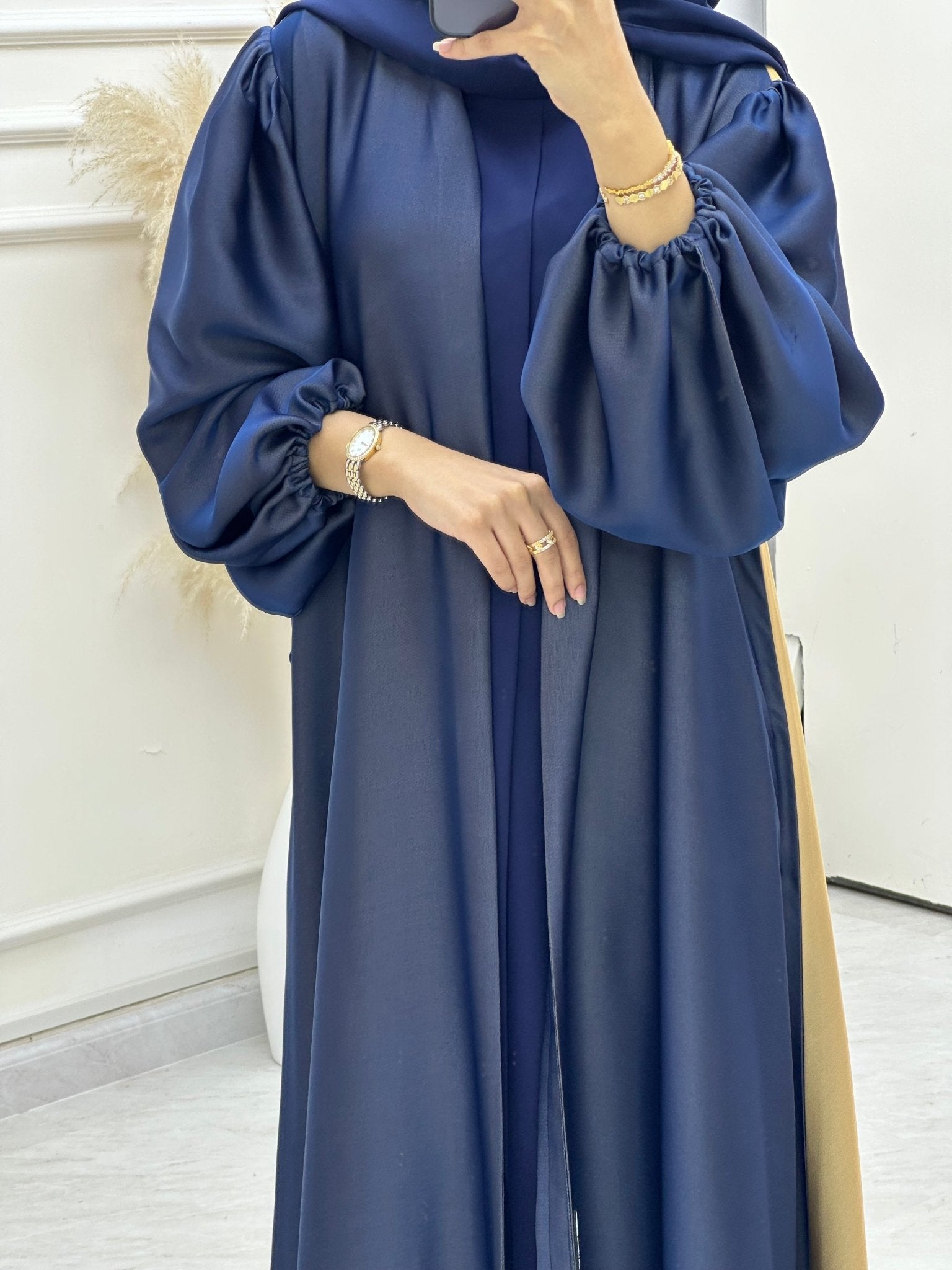 C 0646 Blue Gold Duotone Abaya