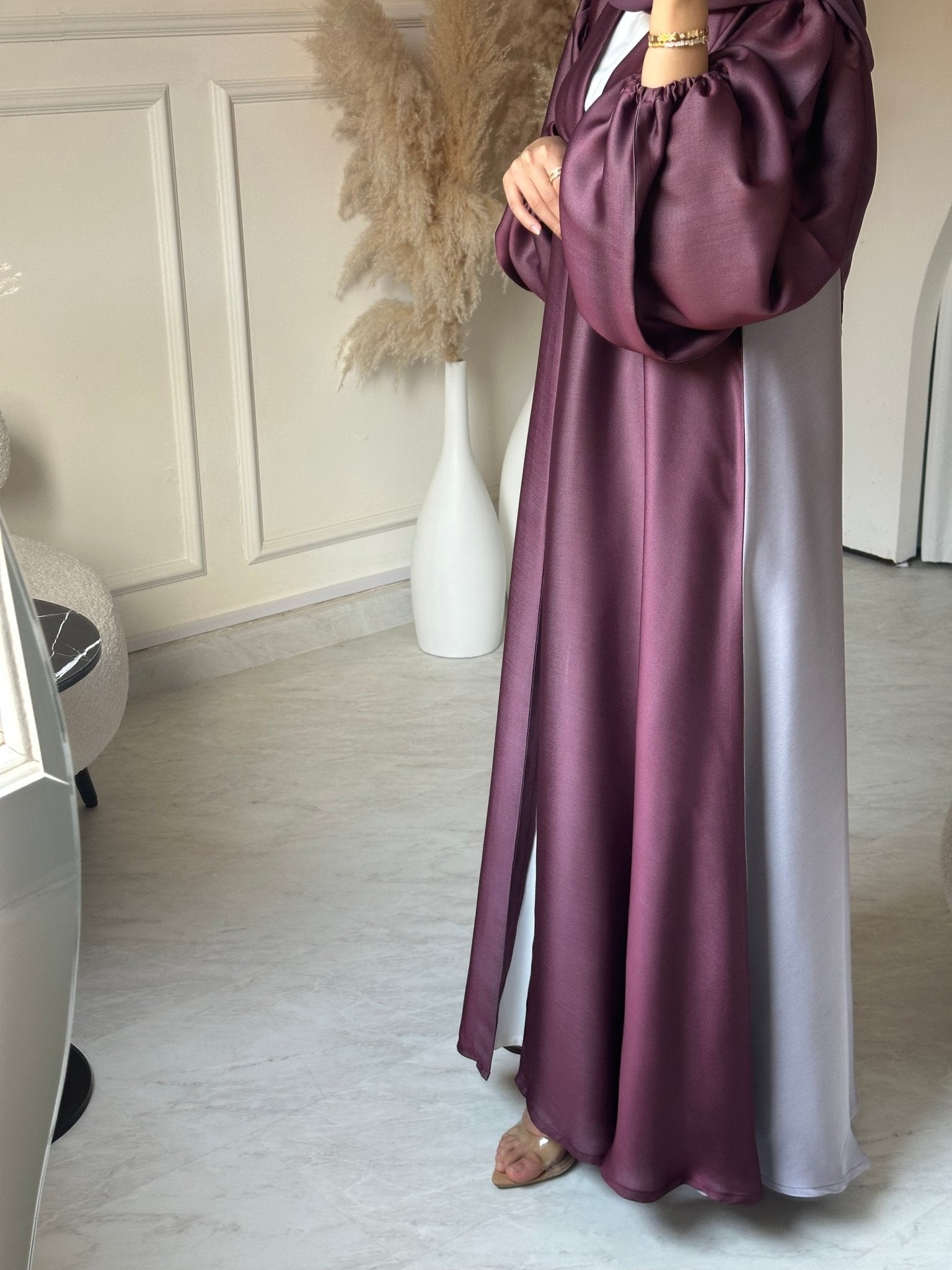 C 0659 Purple Grey Duotone Abaya