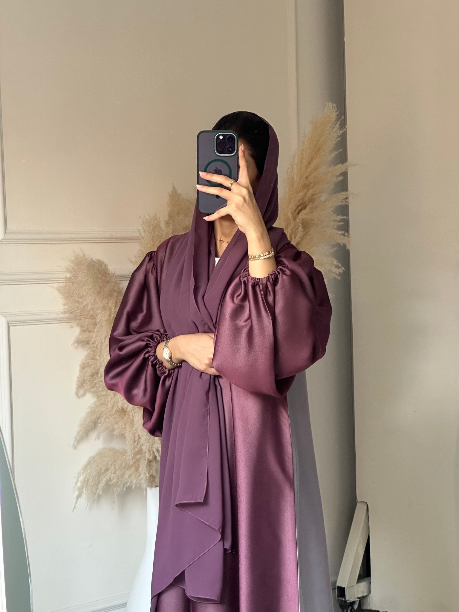 C 0659 Purple Grey Duotone Abaya