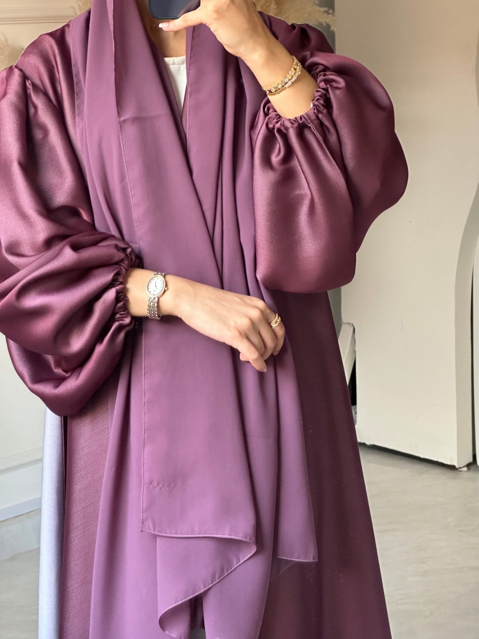 C 0659 Purple Grey Duotone Abaya