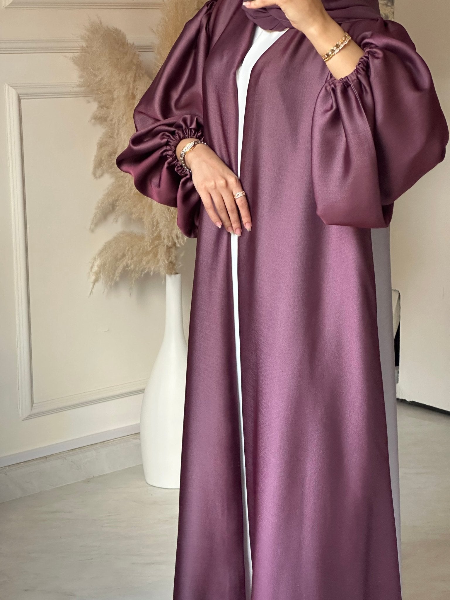 C 0659 Purple Grey Duotone Abaya