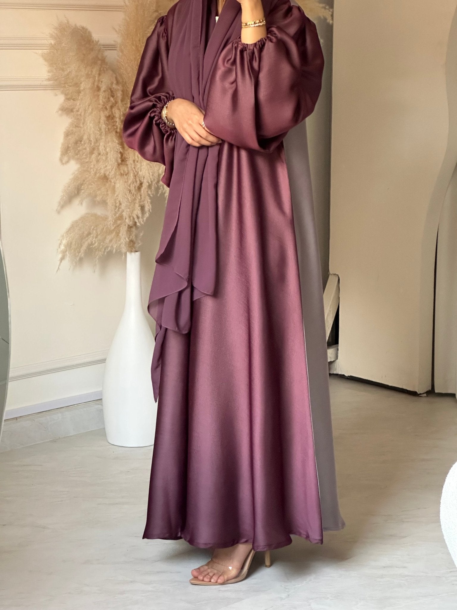 C 0659 Purple Grey Duotone Abaya