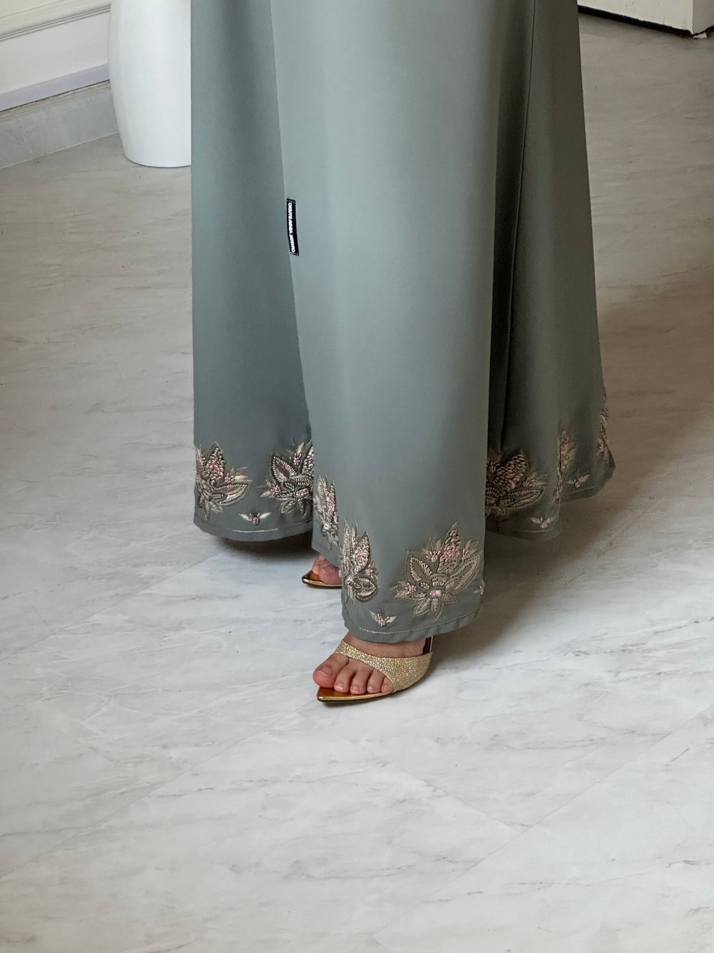 C 0662 Mint Embroidered Abaya