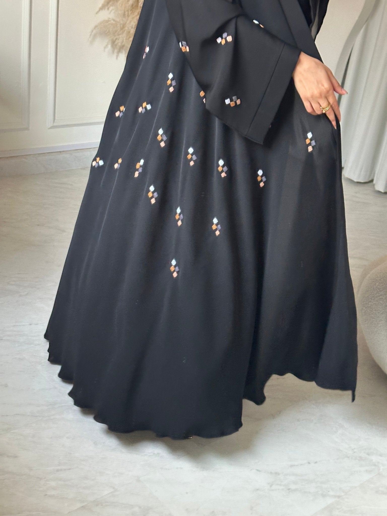 C 0663 Black Embroidered Abaya